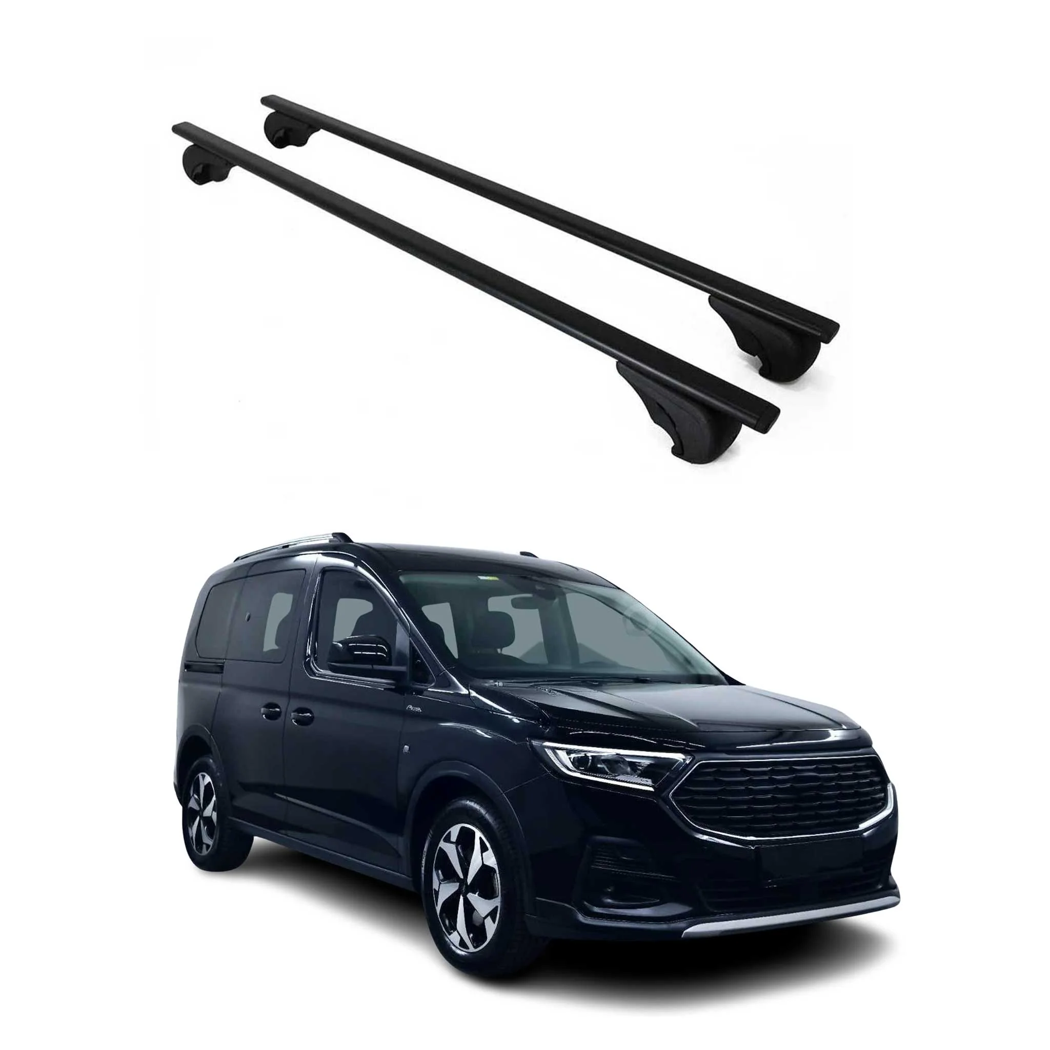 Dachträger Grundtäger für Ford Transit Connect 2013-2021 75kg Metall Schwarz 2x