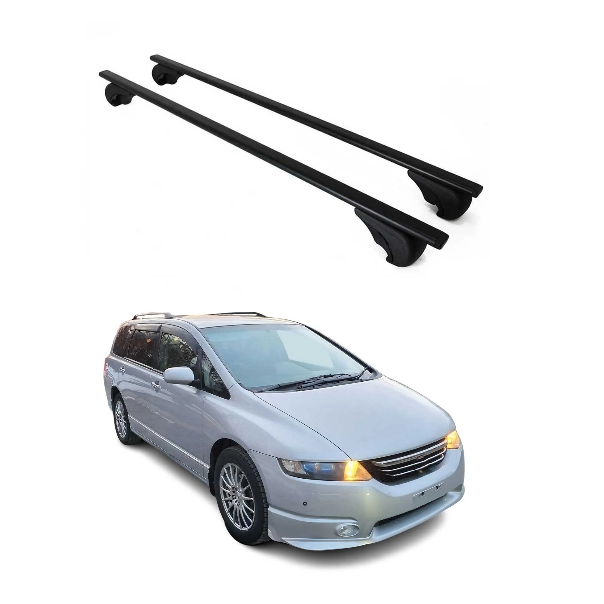 Dachträger Grundtäger für Honda Odyssey 2003-2008 75kg Metall Schwarz 2 tlg