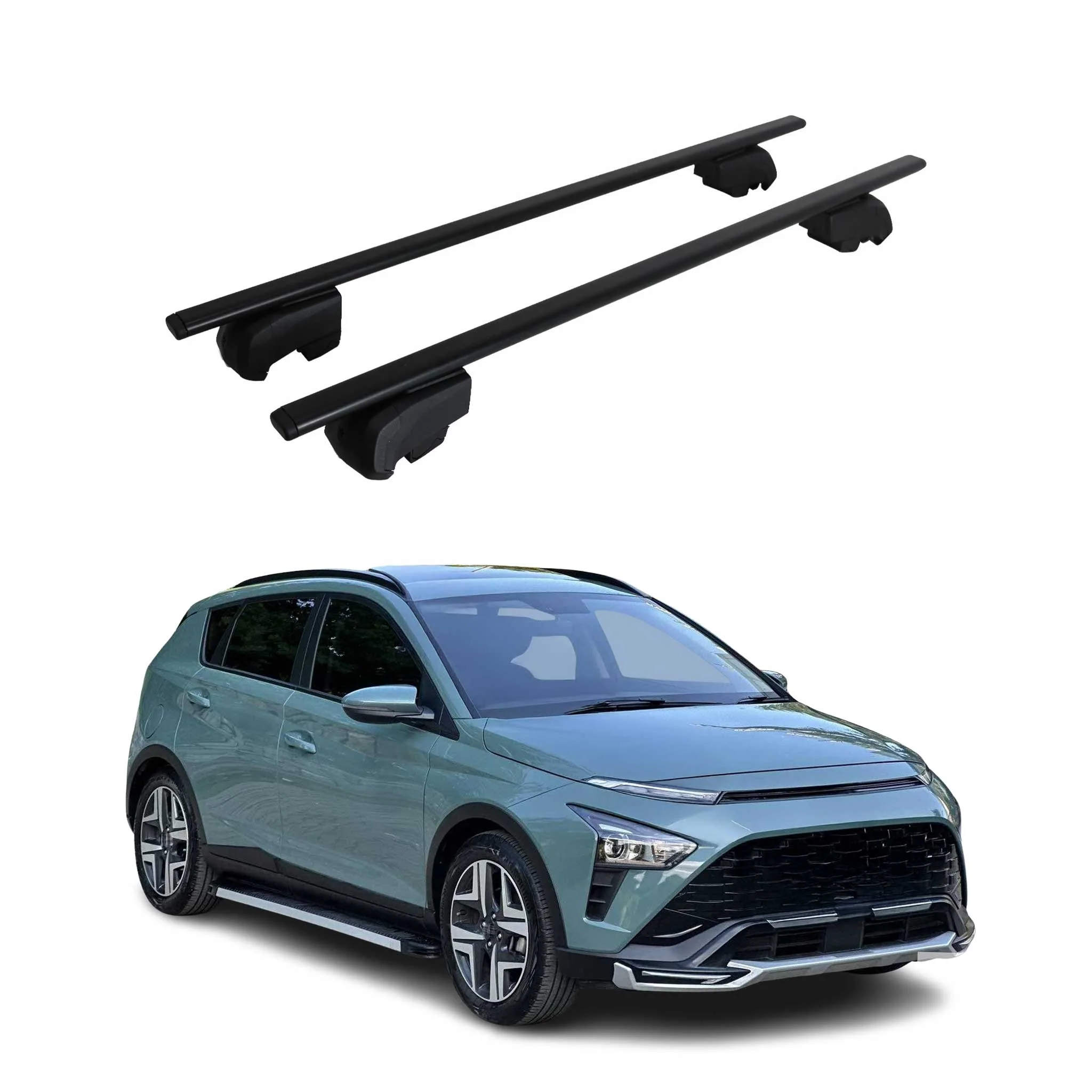 Dachträger Grundtäger für Hyundai Bayon 2021-2026 75kg Metall Schwarz 2 tlg