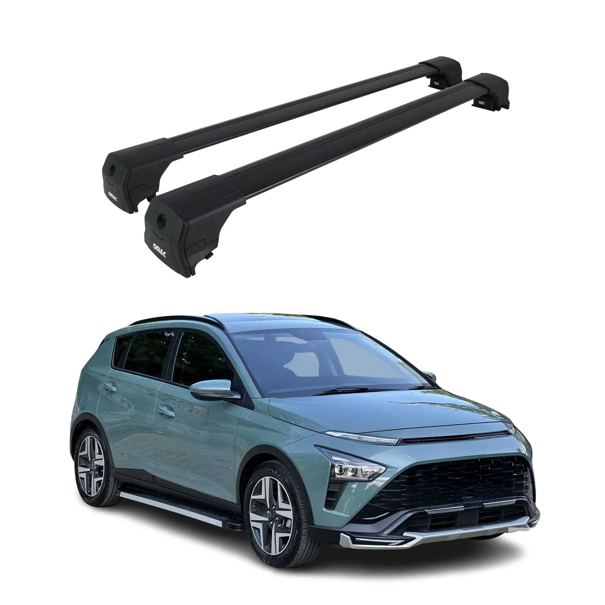 Dachträger Grundtäger für Hyundai Bayon 2021-2026 75kg Aluminium Schwarz 2 tlg