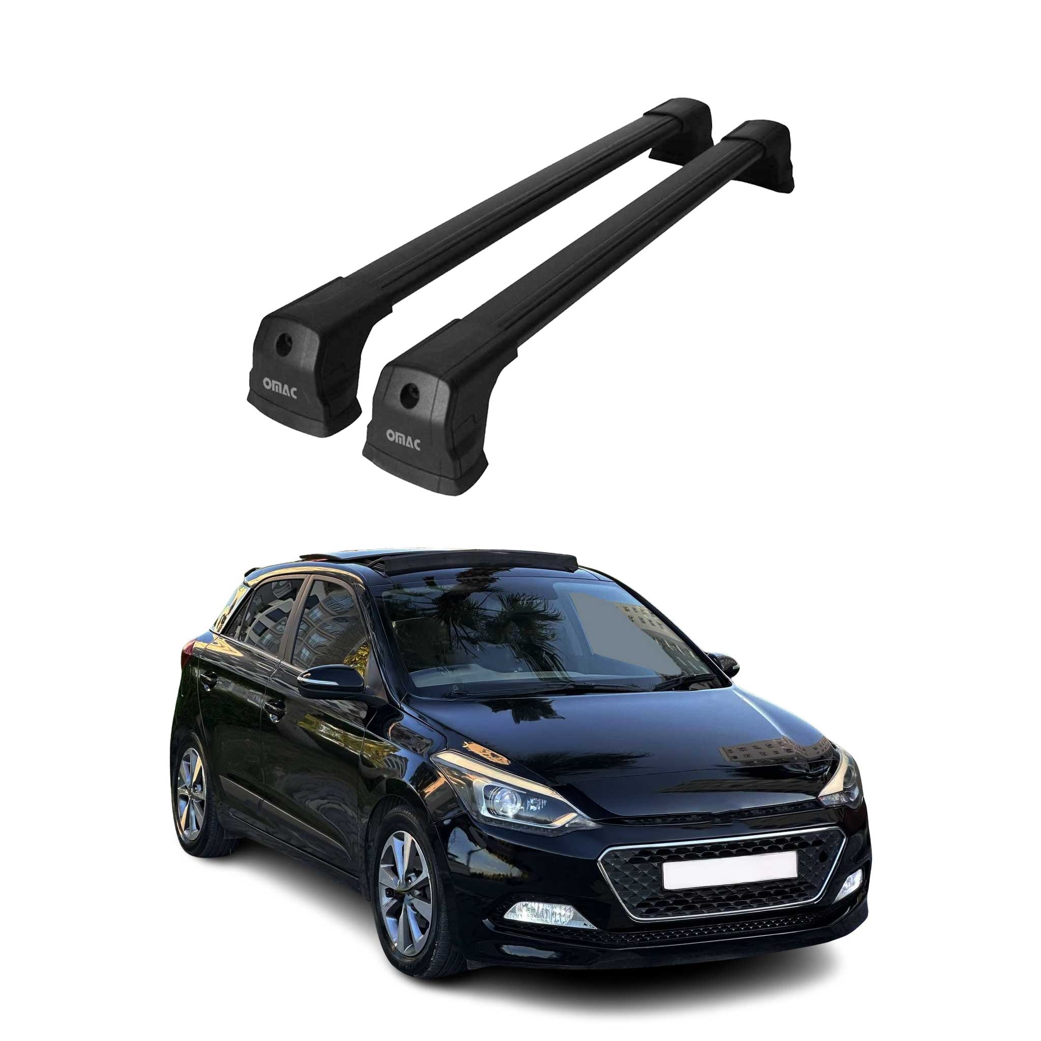 Dachträger Grundtäger für Hyundai i20 2014-2020 Schrägheck 75kg Alu Schwarz 2x