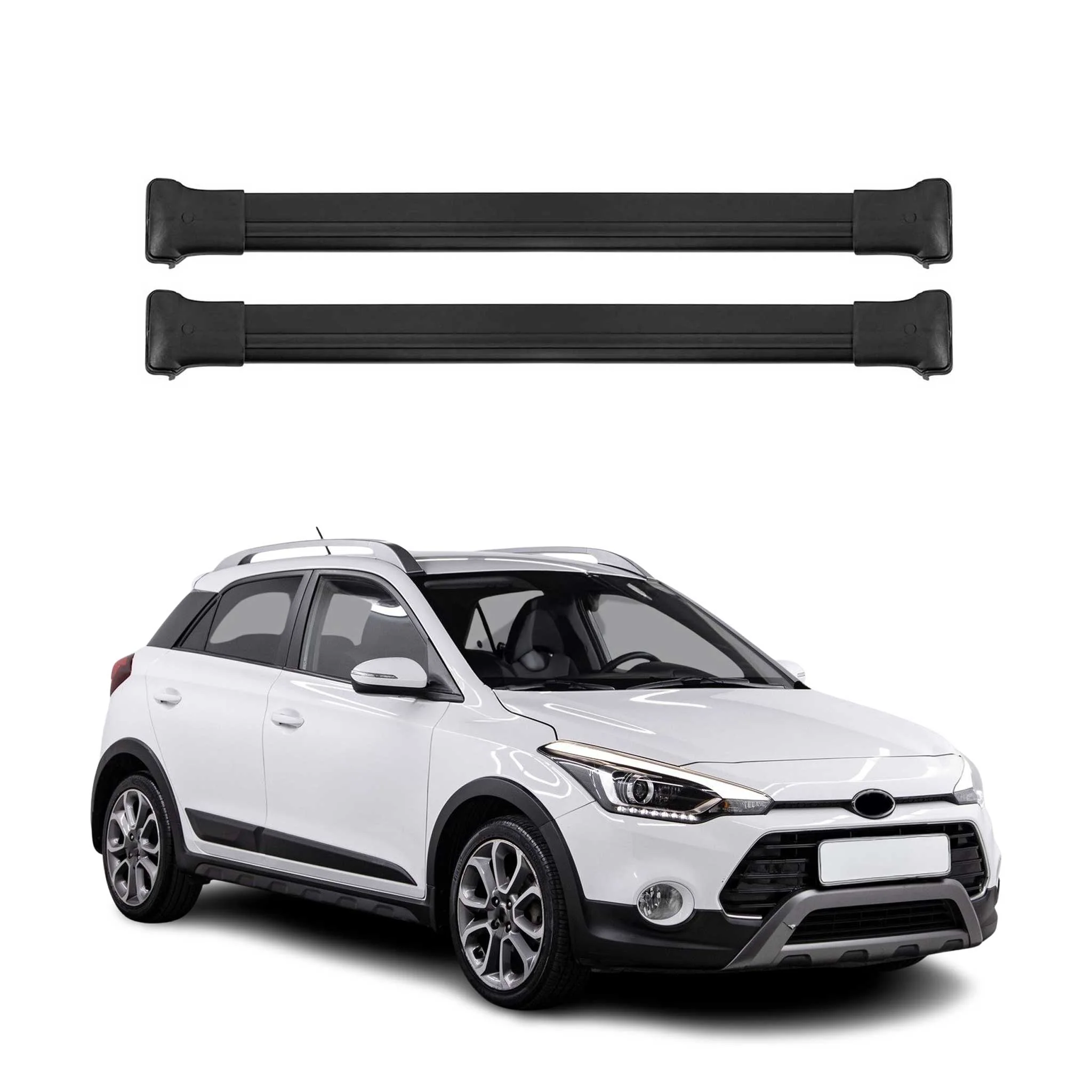 Dachträger Grundtäger für Hyundai i20 Active Elite 2014-2020 75kg Alu Schwarz 2x