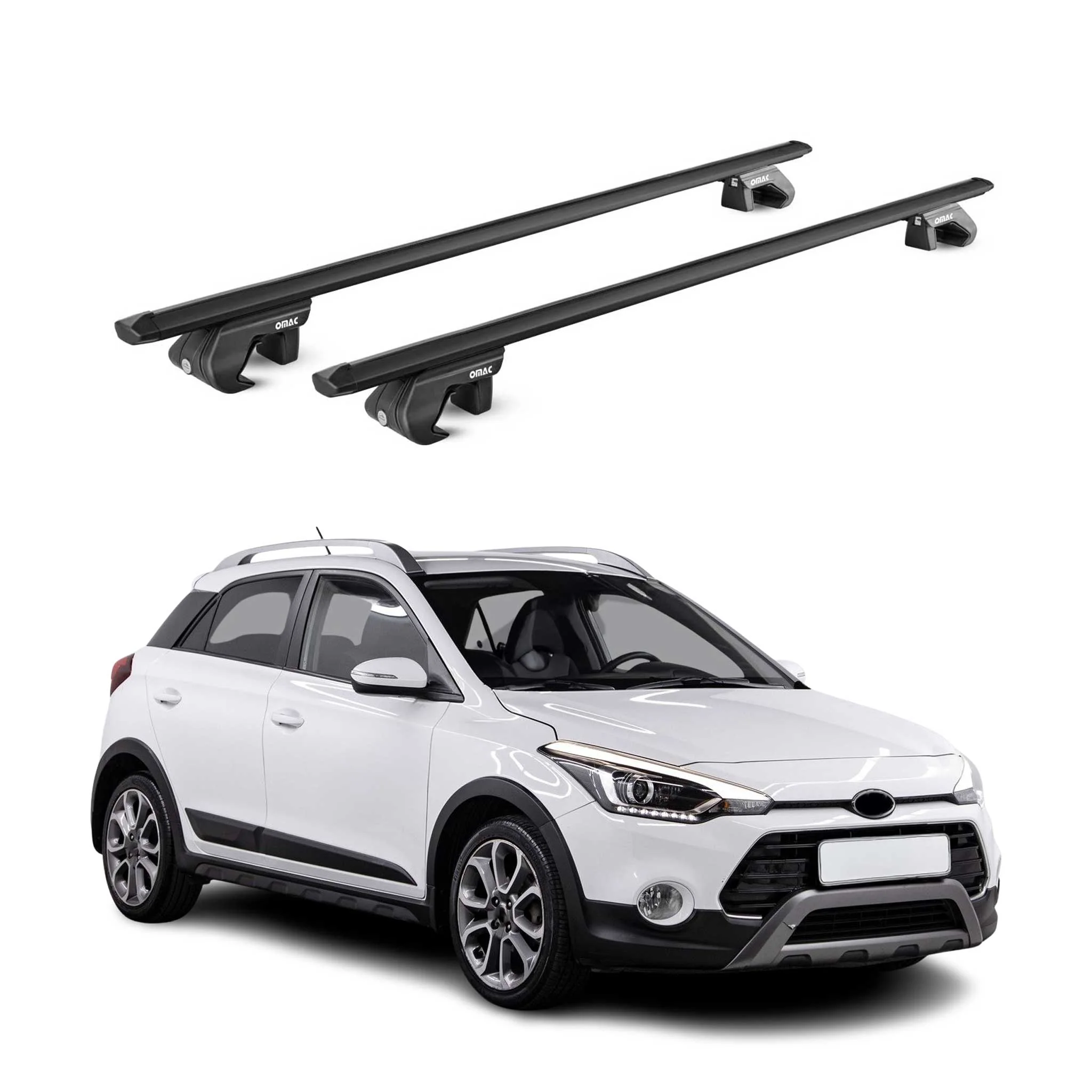 Dachträger Grundtäger für Hyundai i20 Active GB 2015-2020 90kg Alu Schwarz ABE