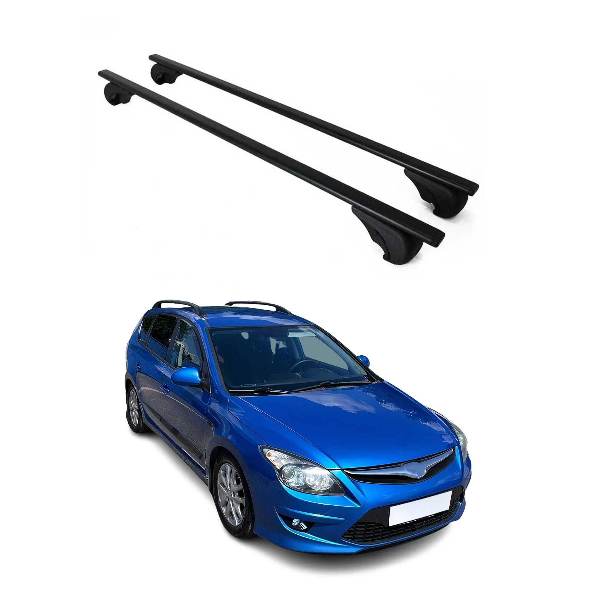 Dachträger Gepäckträger für Hyundai i30 Kombi 2007-2012 Metall Schwarz 2x
