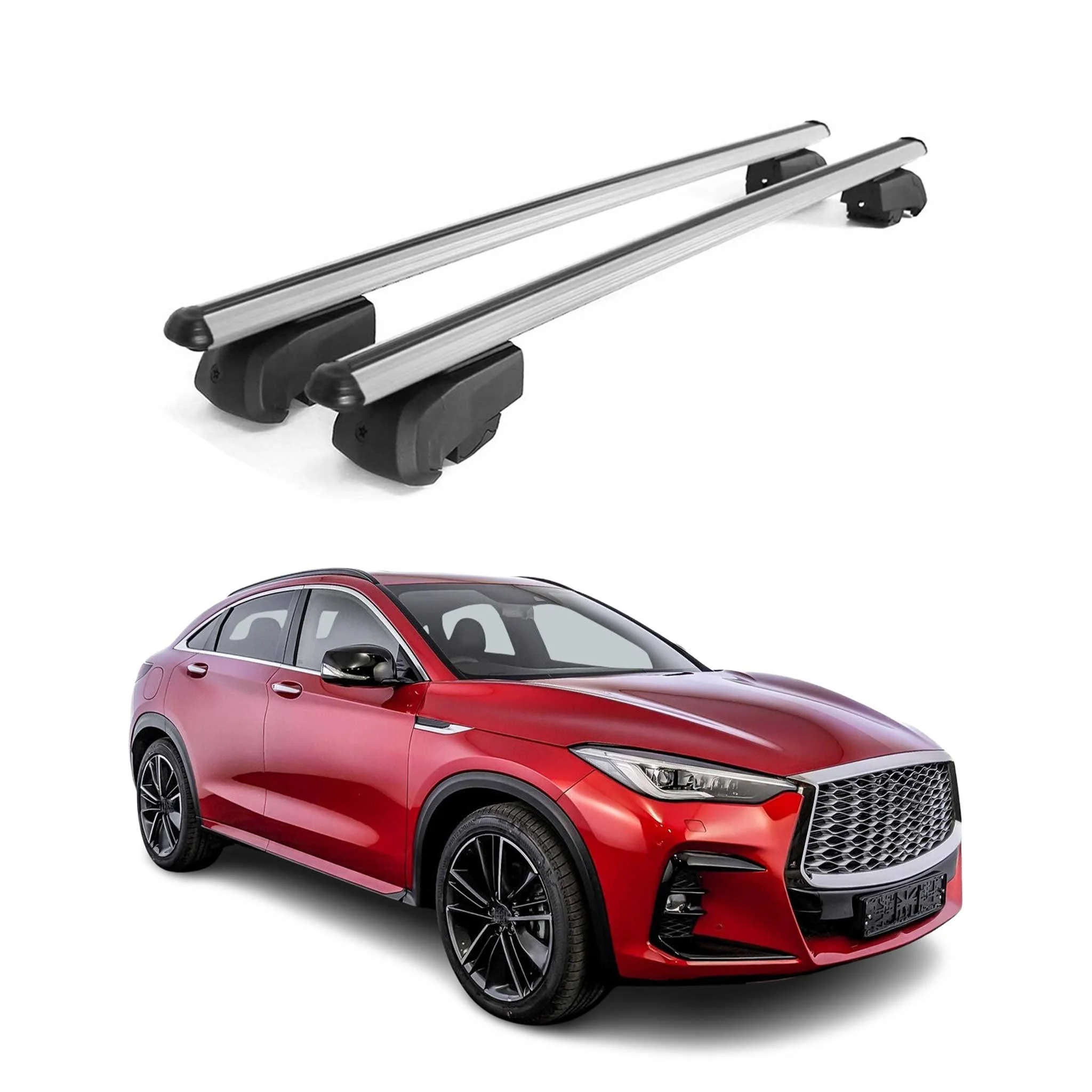 Dachträger Grundtäger für Infiniti QX55 2022-2025 75kg Aluminium Silber 2 tlg