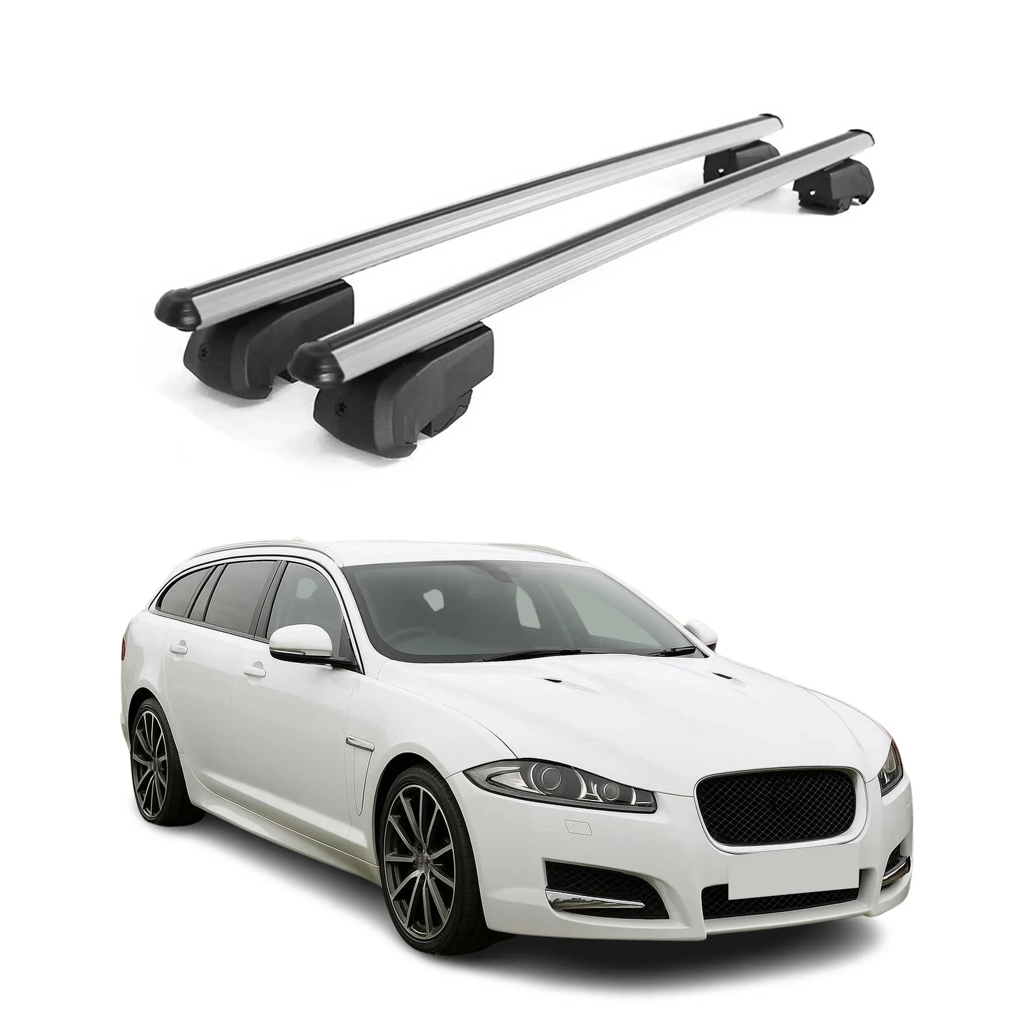 Dachträger Gepäckträger für Jaguar XF Sportbrake 2018-2021 ABE Alu Grau