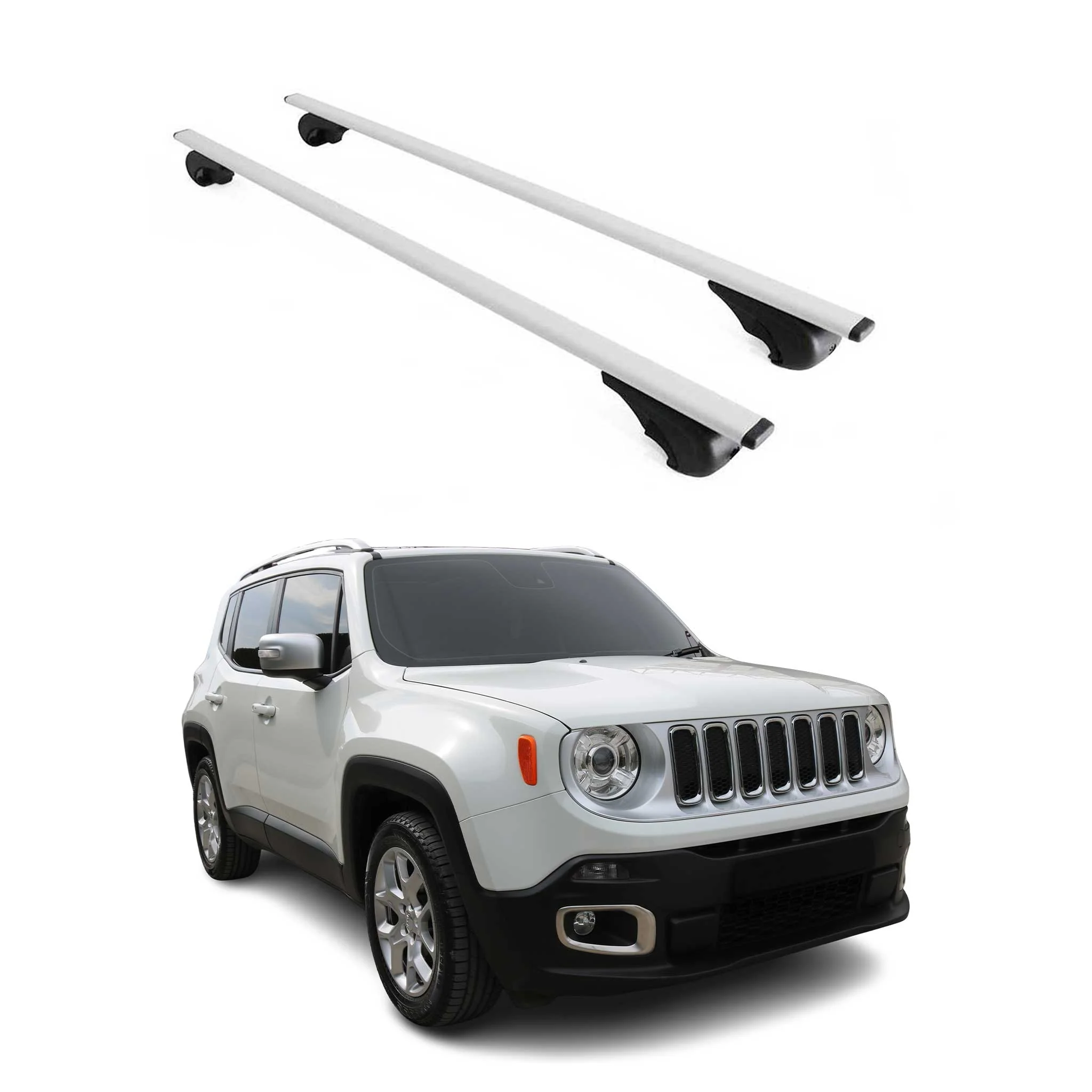Dachträger Grundtäger für Jeep Renegade 2015-2025 75kg Metall Silber 2 tlg