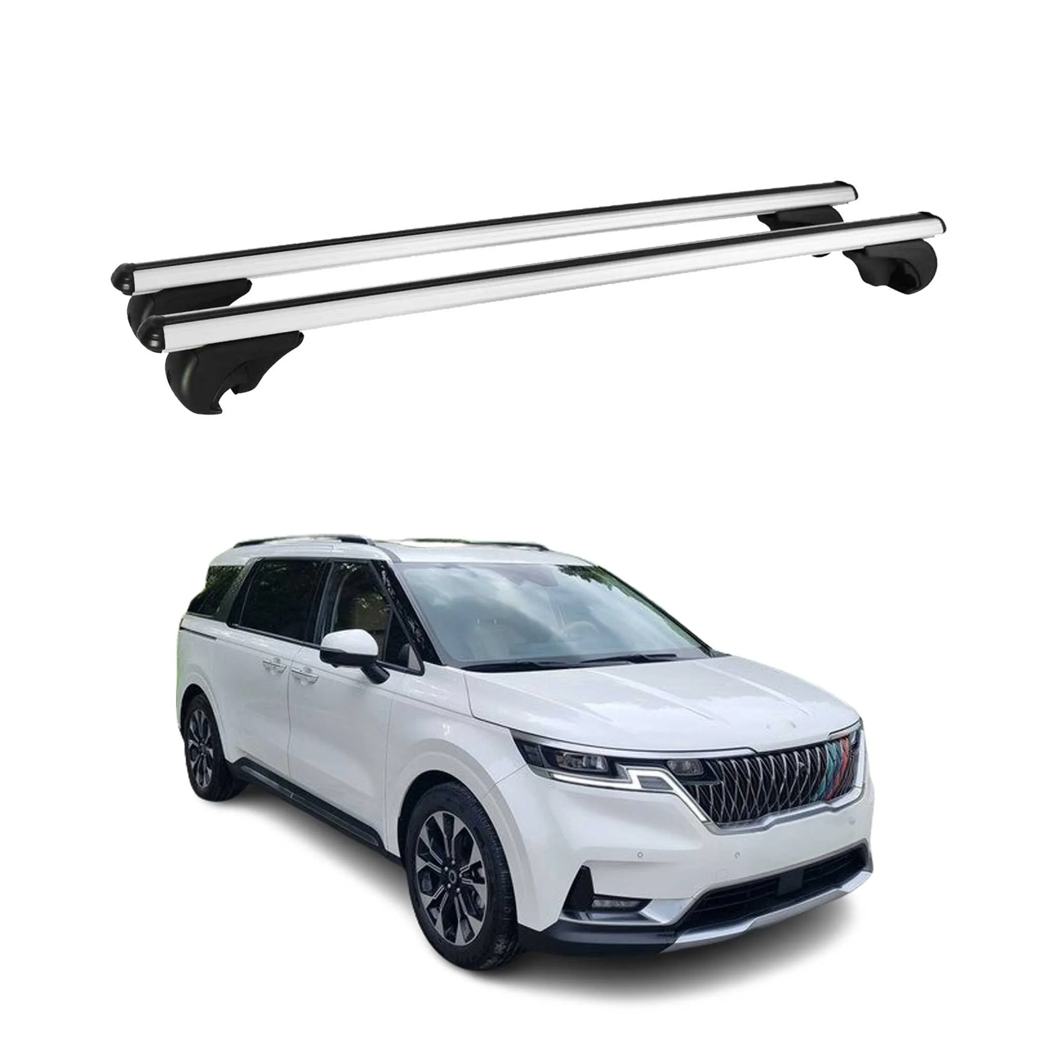 Dachträger Grundtäger für Kia Carnival 2021-2026 75kg Aluminium Silber 2 tlg
