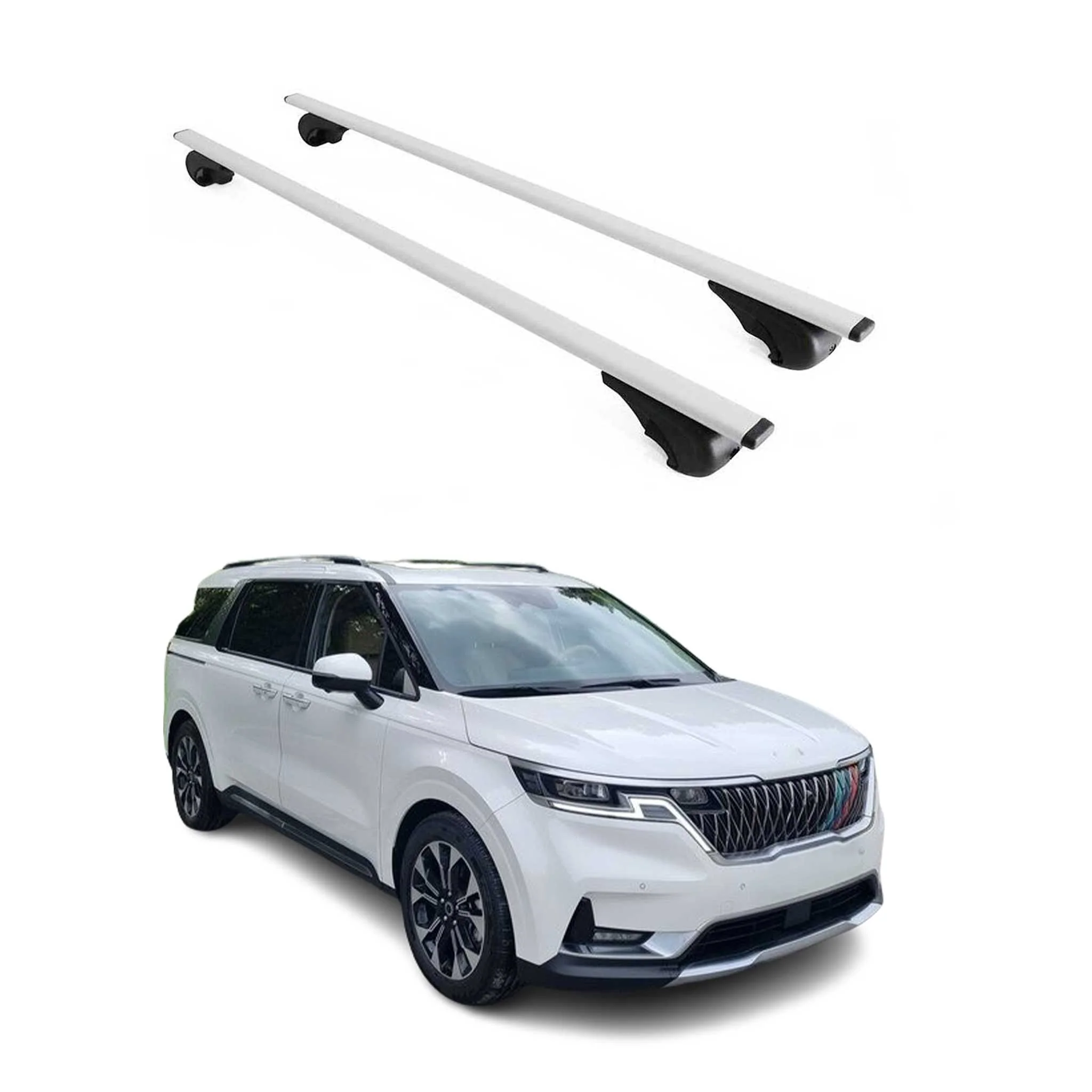 Dachträger Grundtäger für Kia Carnival 2021-2026 75kg Metall Silber 2 tlg