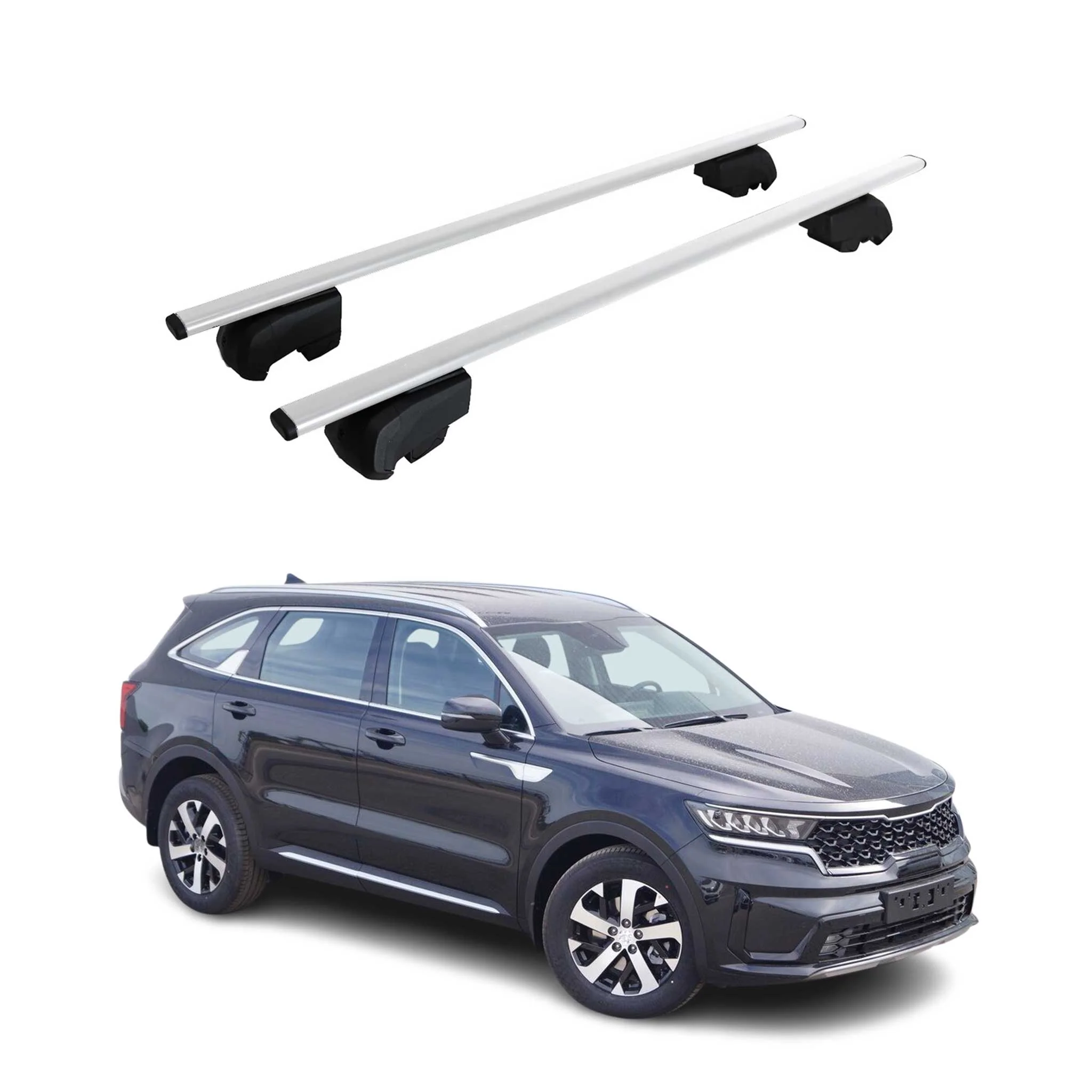 Dachträger Grundtäger für Kia Sorento MQ4 2021-2026 75kg Metall Silber 2 tlg