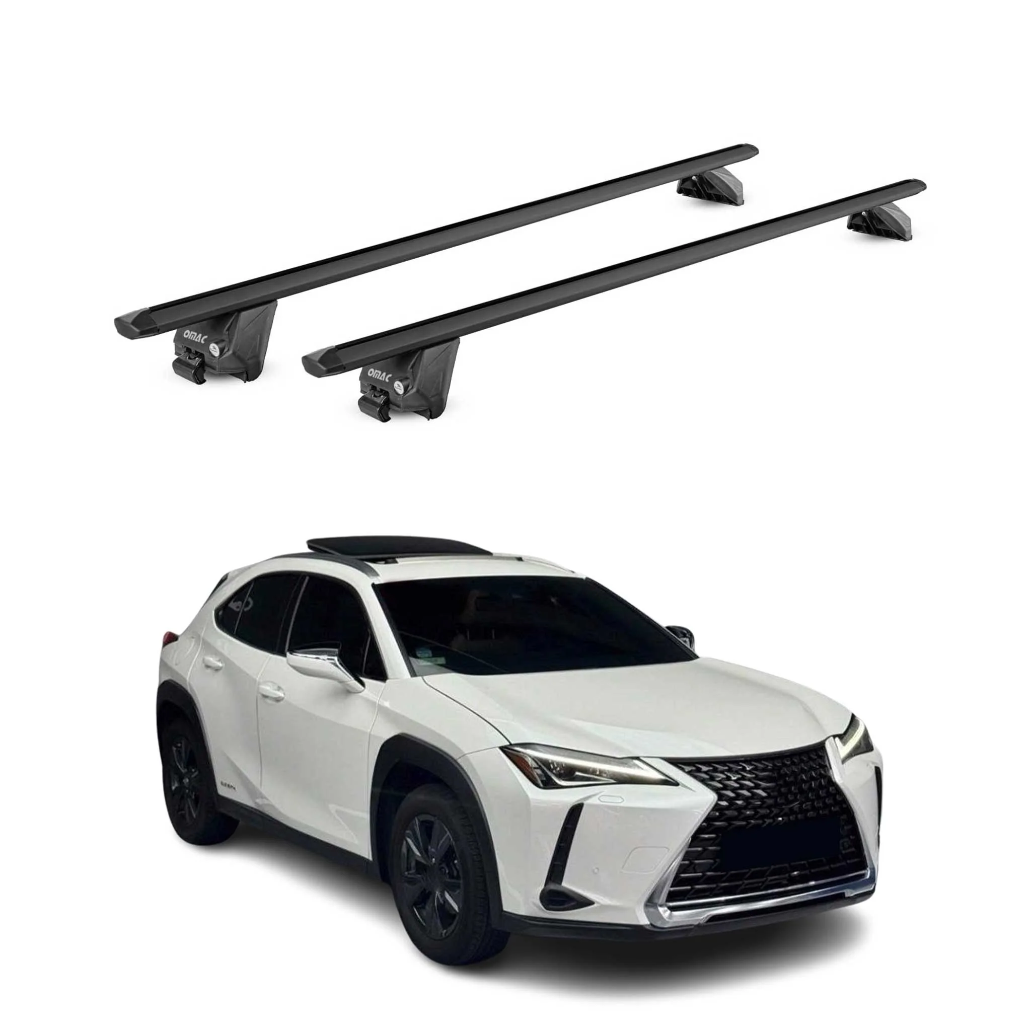 Dachträger Grundtäger für Lexus UX 2019-2026 100kg Aluminium Schwarz 2 tlg ABE