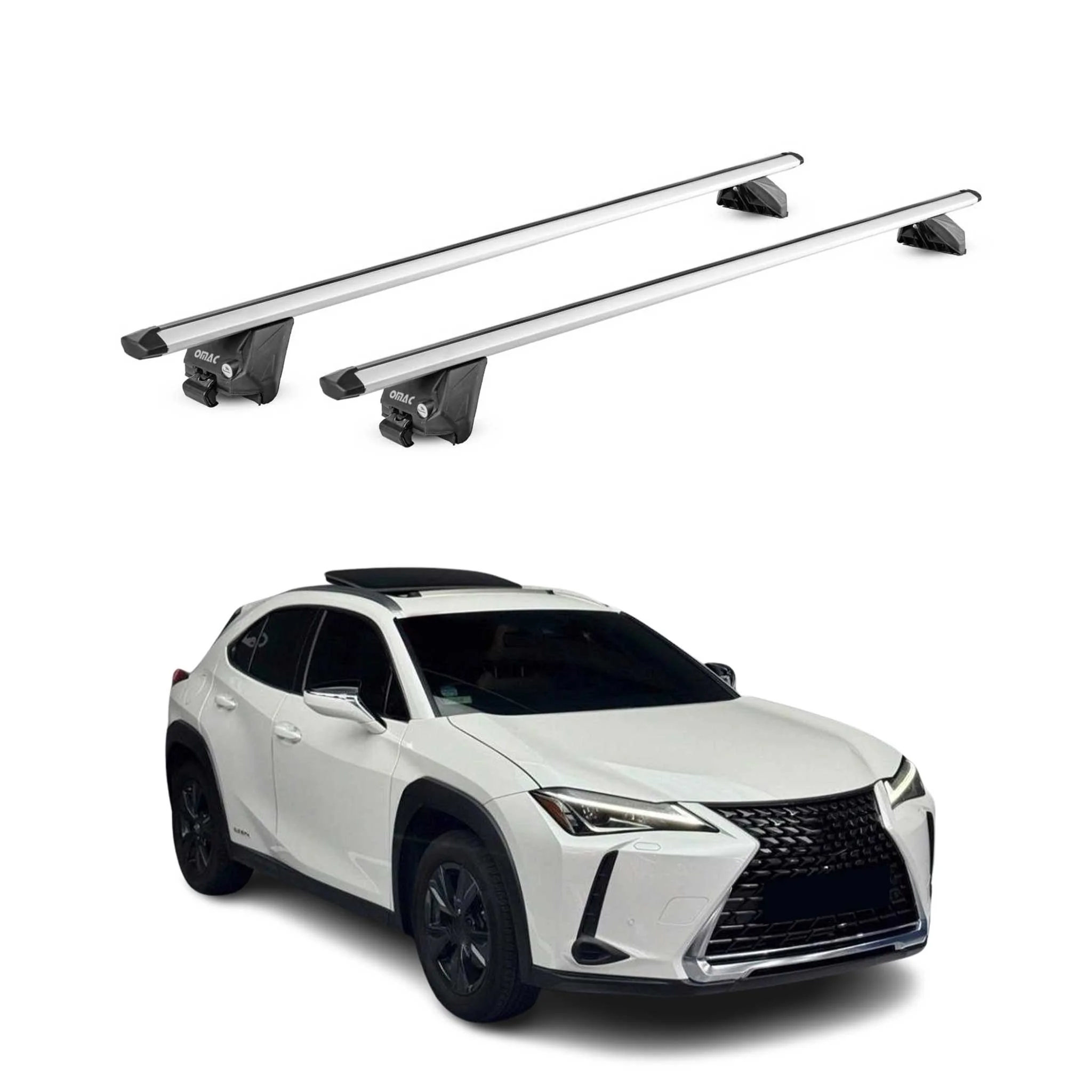Dachträger Grundtäger für Lexus UX 2019-2026 100kg Aluminium Silber 2tlg ABE