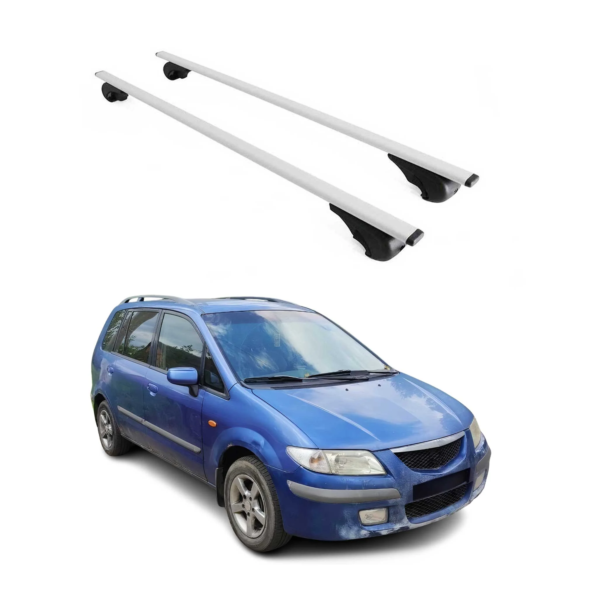 Dachträger Grundtäger für Mazda Premacy 1999-2004 75kg Metall Silber 2 tlg