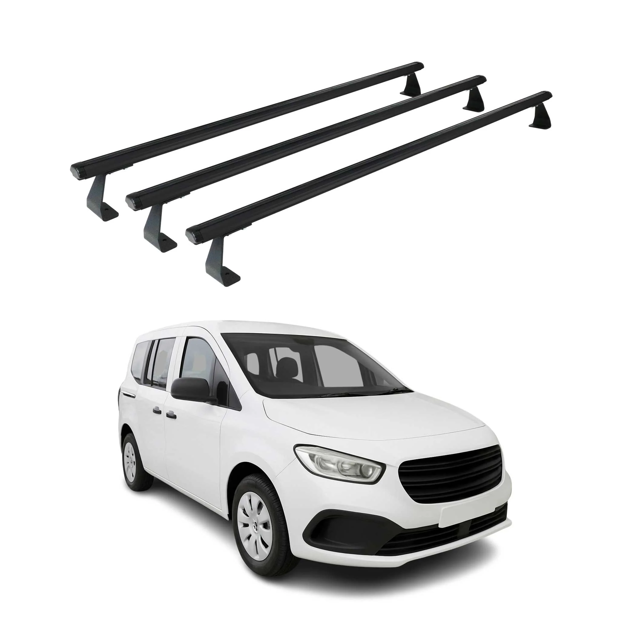 Dachträger Grundtäger für Mercedes Citan W420 2021-2026 75kg Alu Schwarz 3 tlg