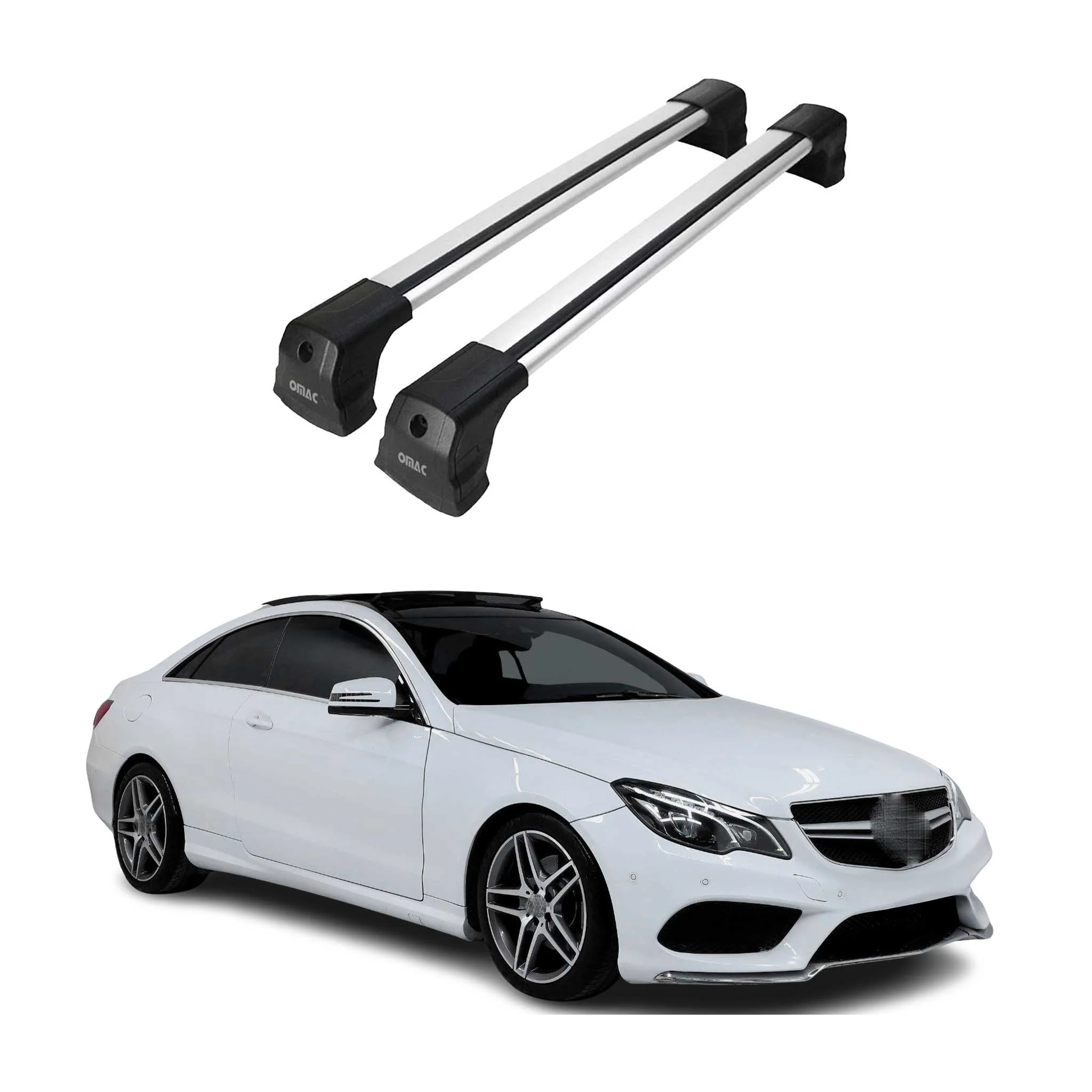 Dachträger Grundtäger für Mercedes E Klasse C207 Coupe 2009-2016 75kg Alu Silber