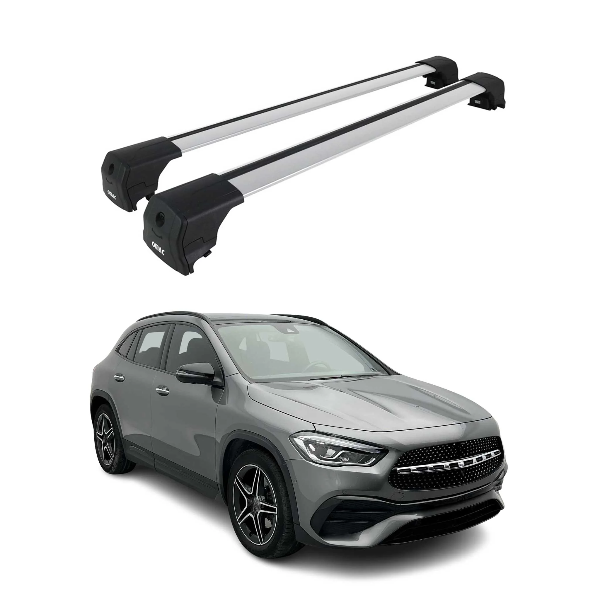 Dachträger Grundtäger für Mercedes GLA H247 2020-2026 75kg Alu Silber 2 tlg