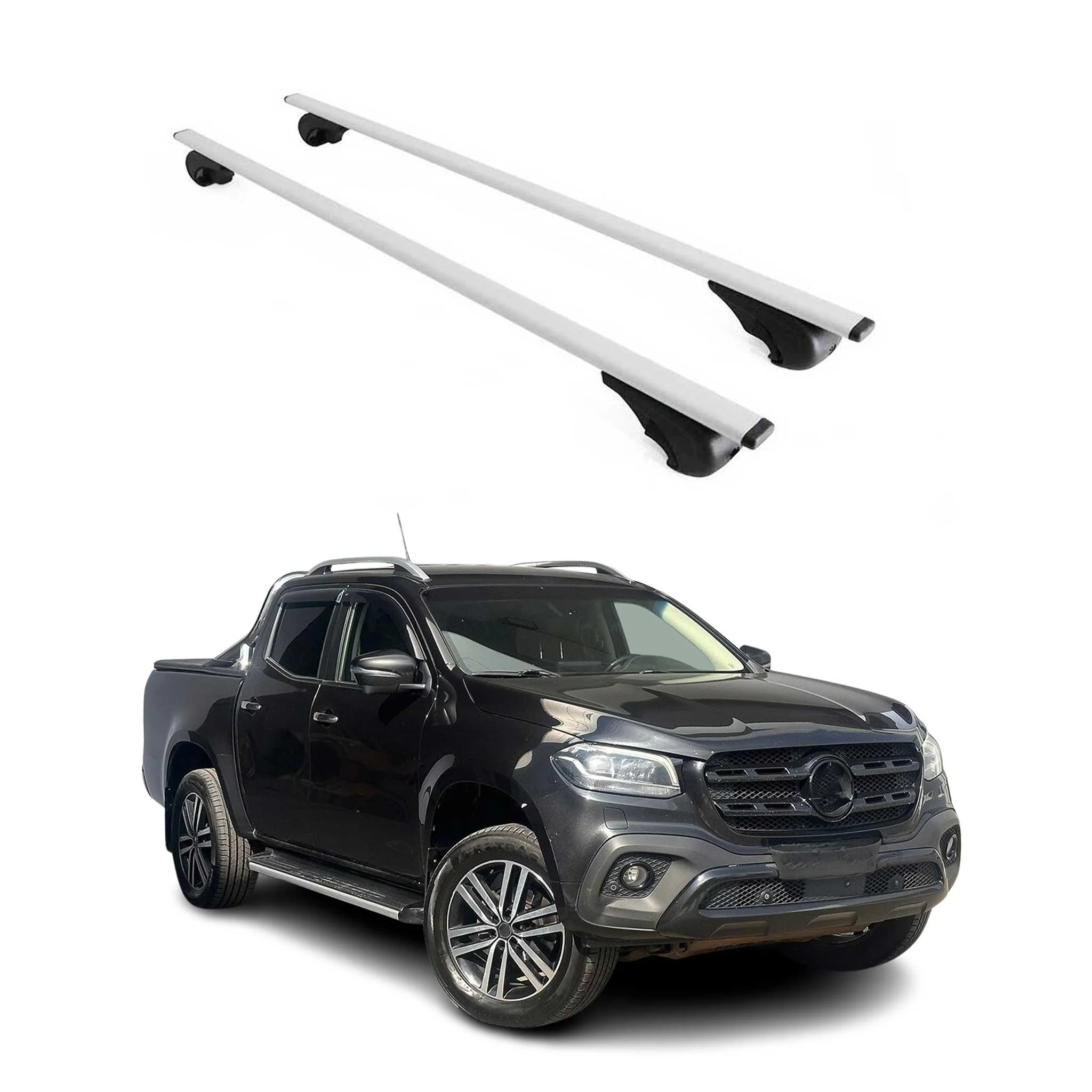 Dachträger Grundtäger für Mercedes X Klasse 470 2017-2020 75kg Metall Silber 2x