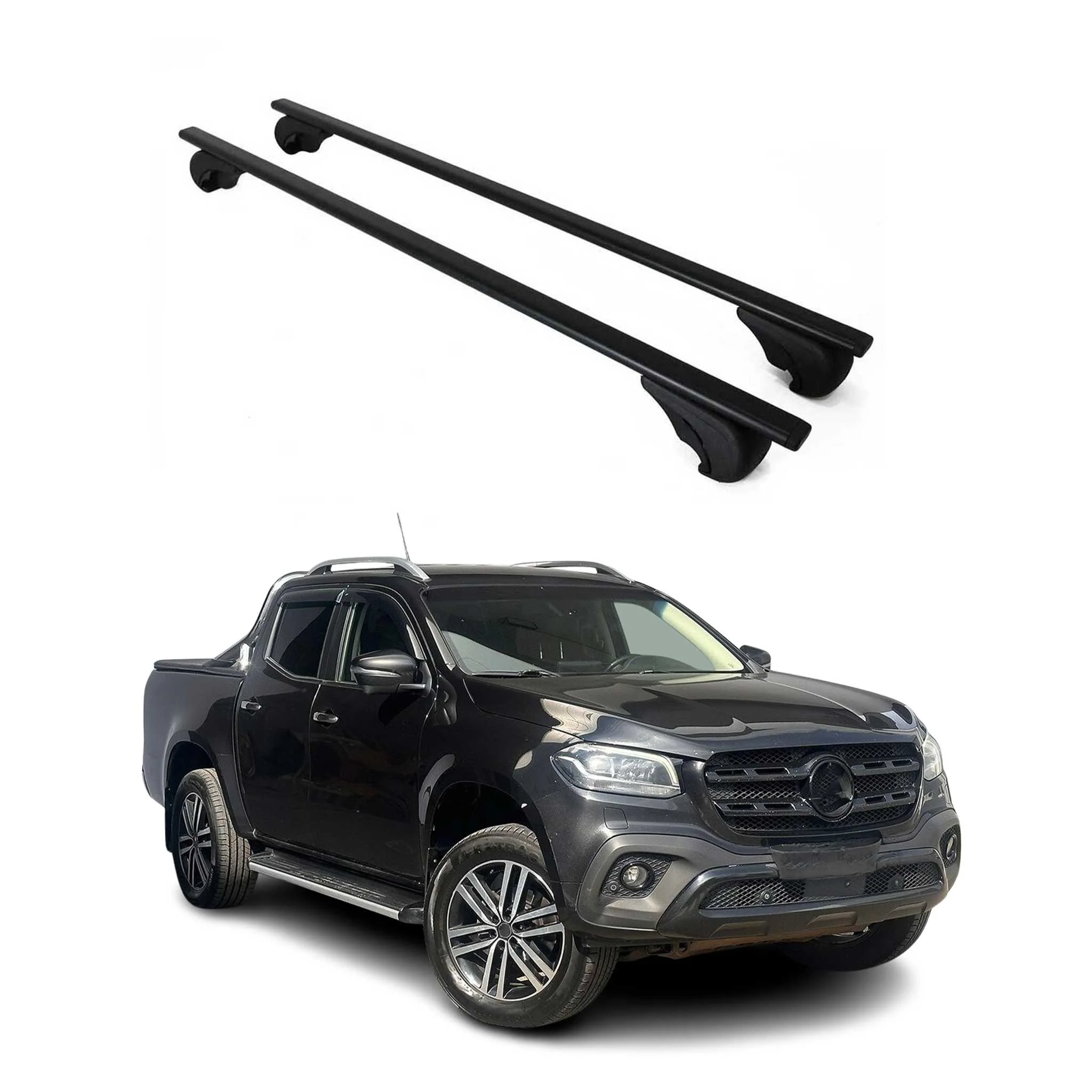Dachträger Grundtäger für Mercedes X Klasse 470 2017-2020 75kg Metall Schwarz 2x