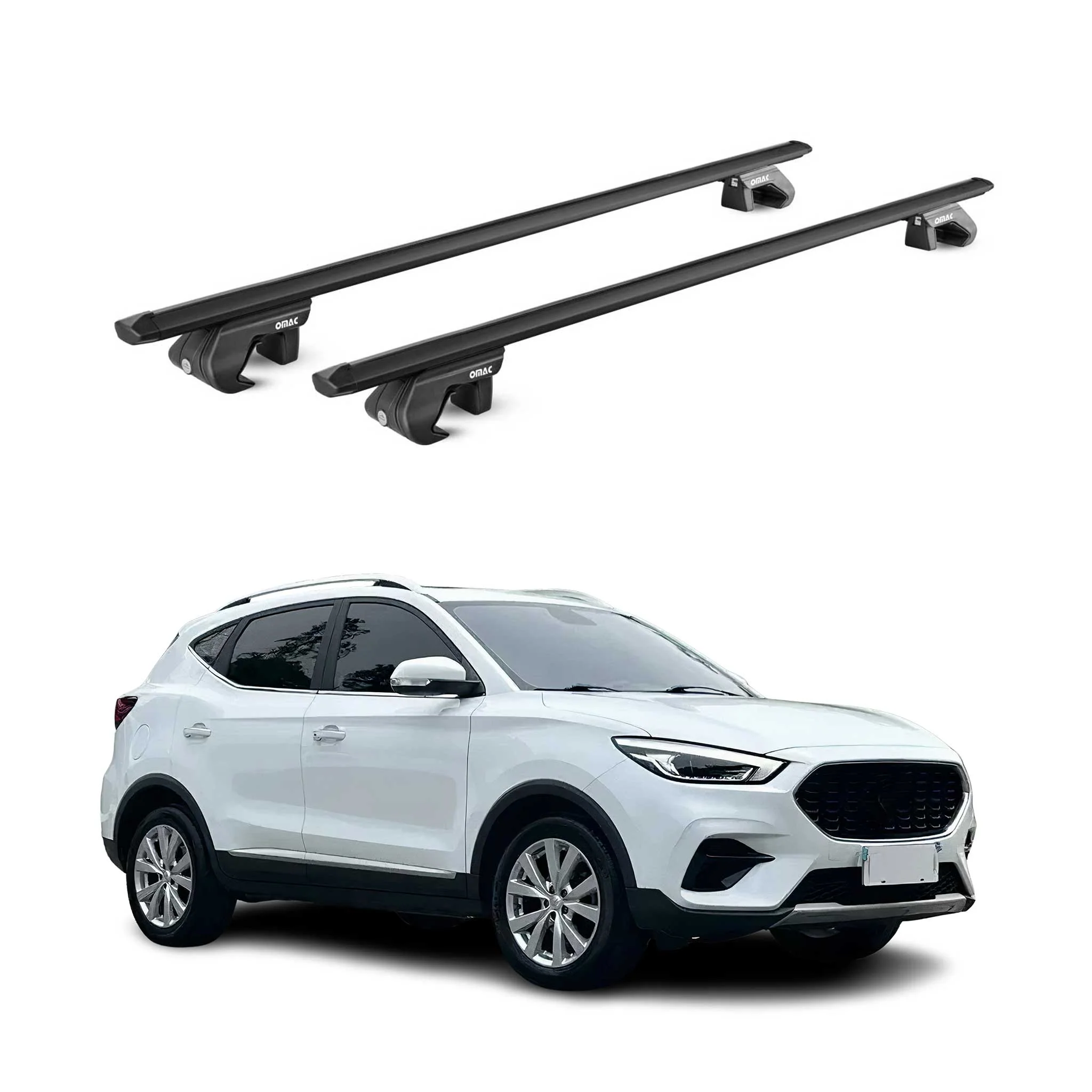Dachträger Grundtäger für MG ZS 2017-2026 90kg Aluminium Schwarz 2 tlg ABE