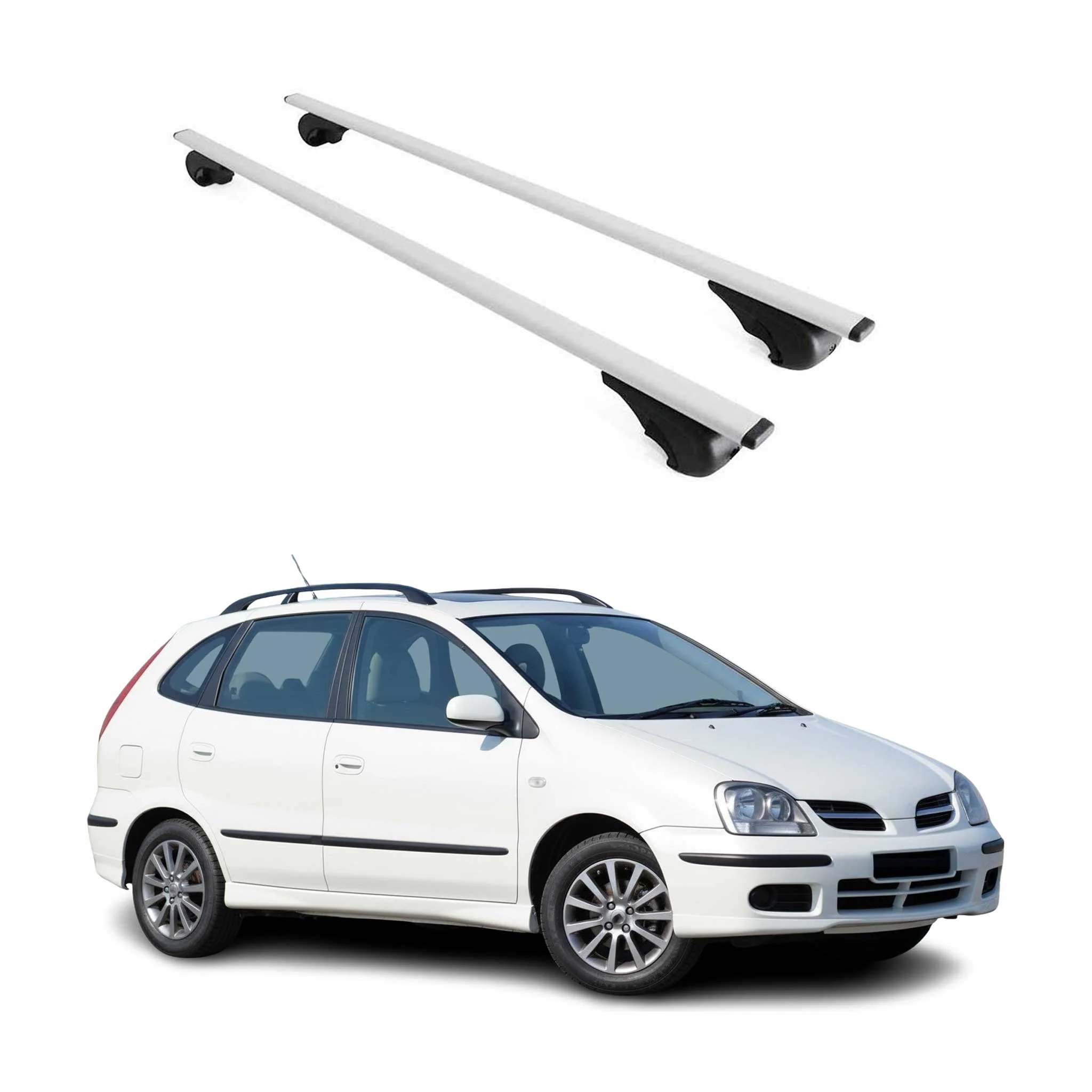 Dachträger Grundtäger für Nissan Almera 2000-2006 75kg Metall Silber 2 tlg