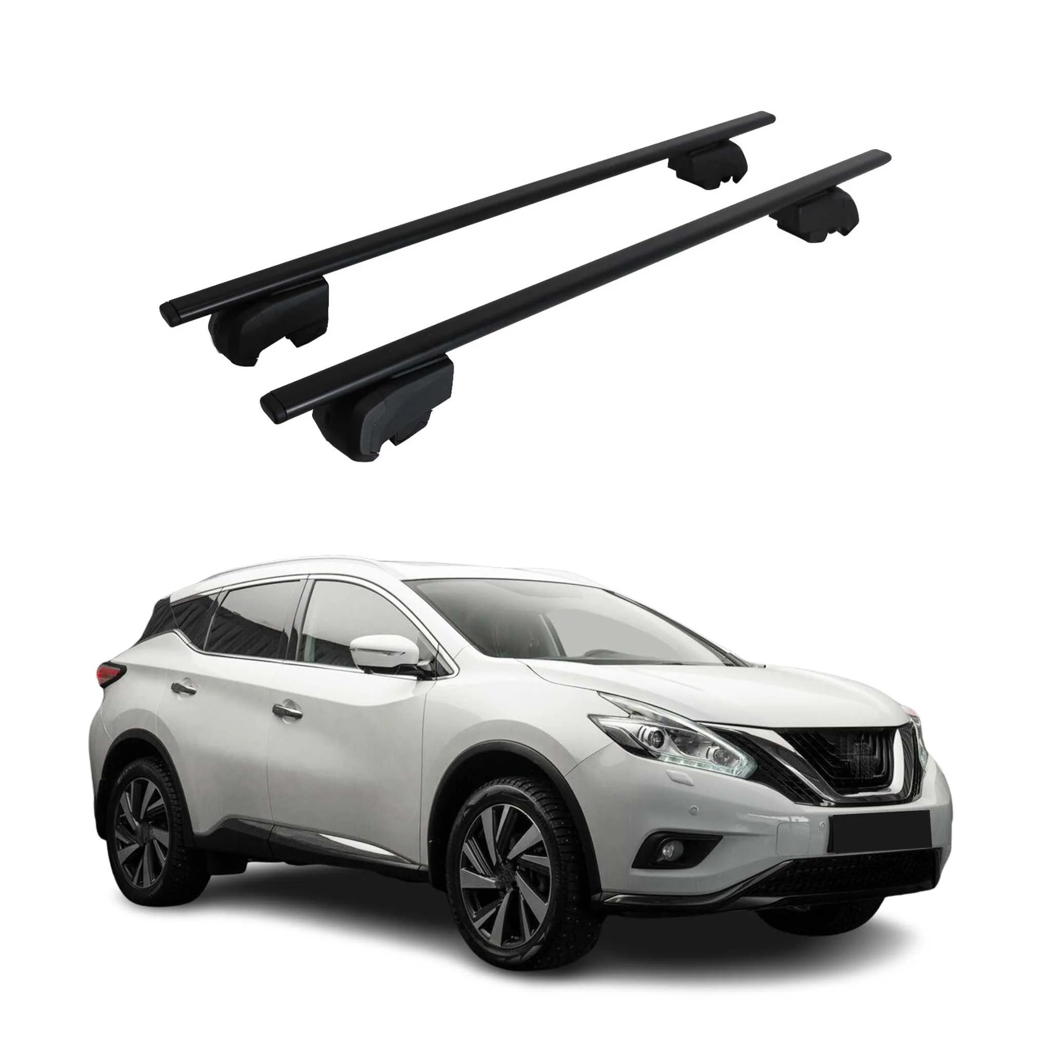 Dachträger Grundtäger für Nissan Murano 2015-2024 75kg Metall Schwarz 2 tlg