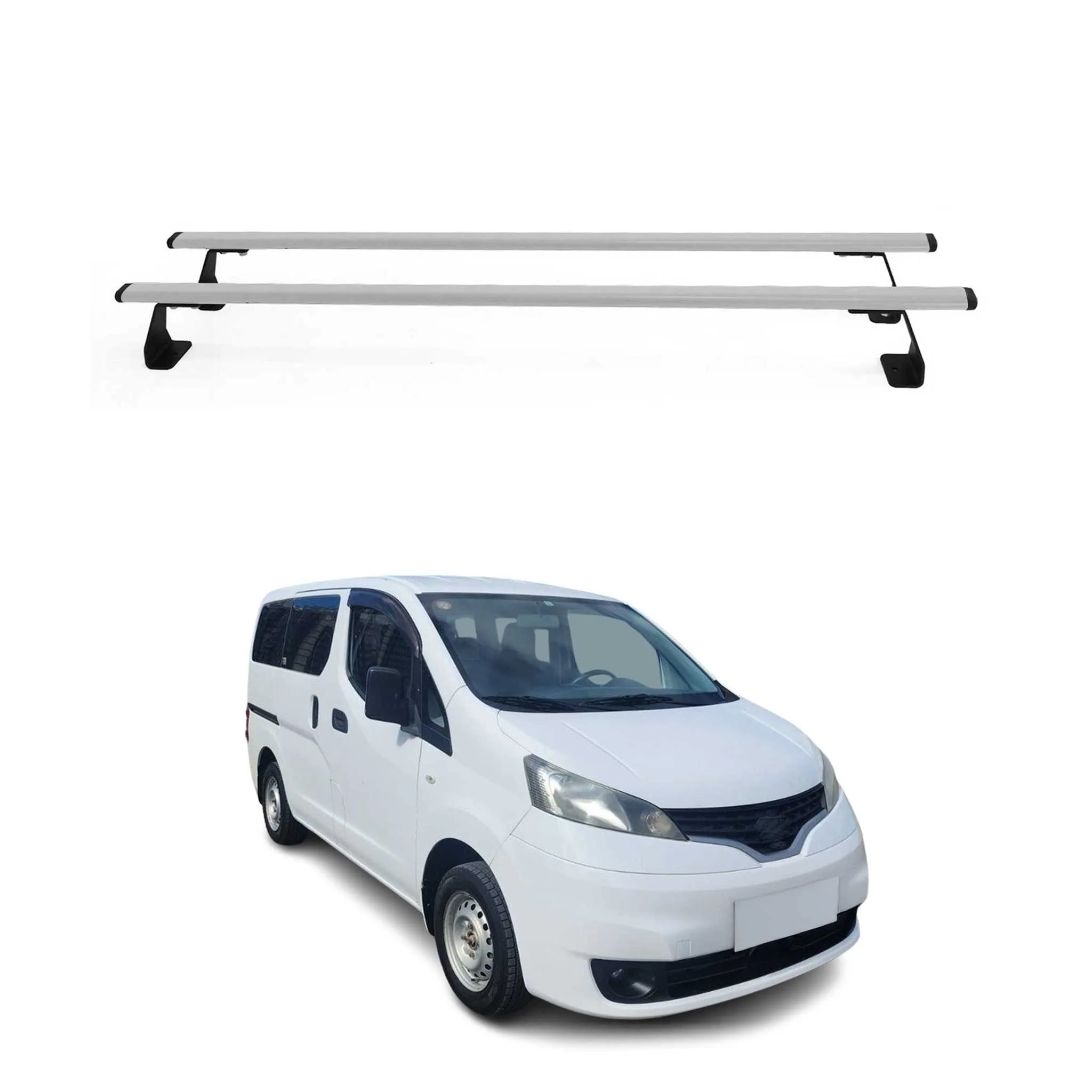 Dachträger Grundtäger für Nissan NV200 2009-2020 75kg Stahl Silber 2 tlg