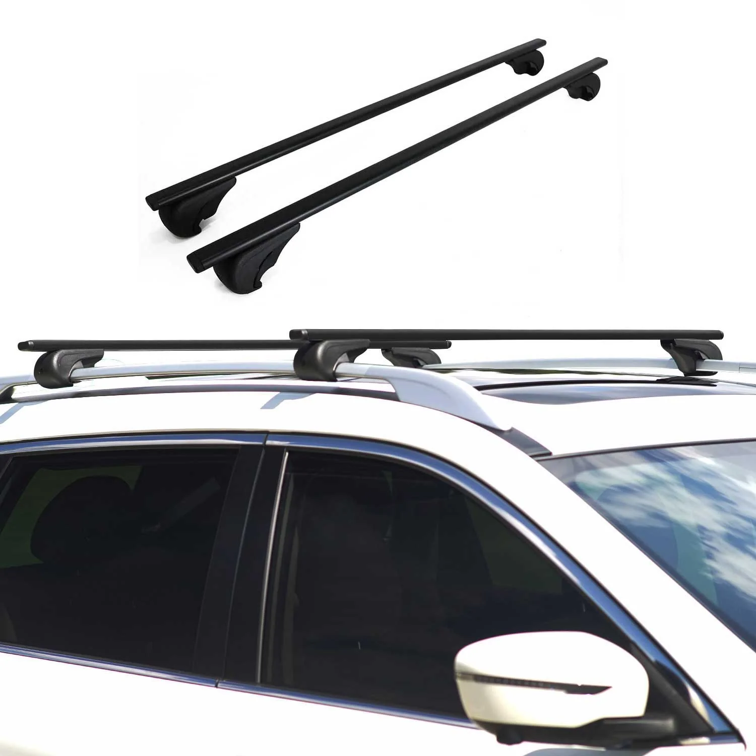 Dachträger Grundtäger für Nissan Qashqai +2 J10 2006-2014 75kg Metall Schwarz 2x - Image 2