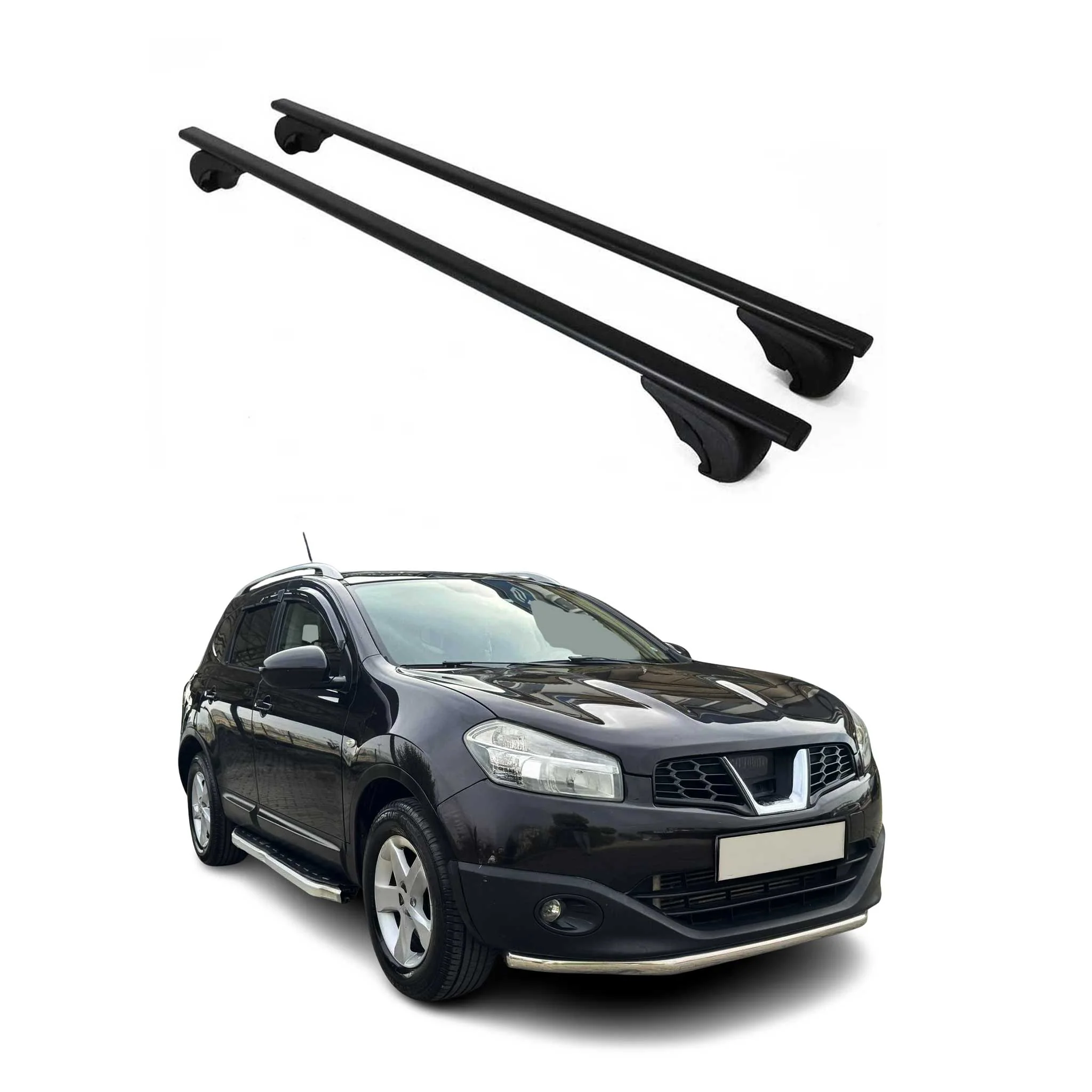 Dachträger Grundtäger für Nissan Qashqai J10 2006-2014 75kg Metall Schwarz 2 tlg