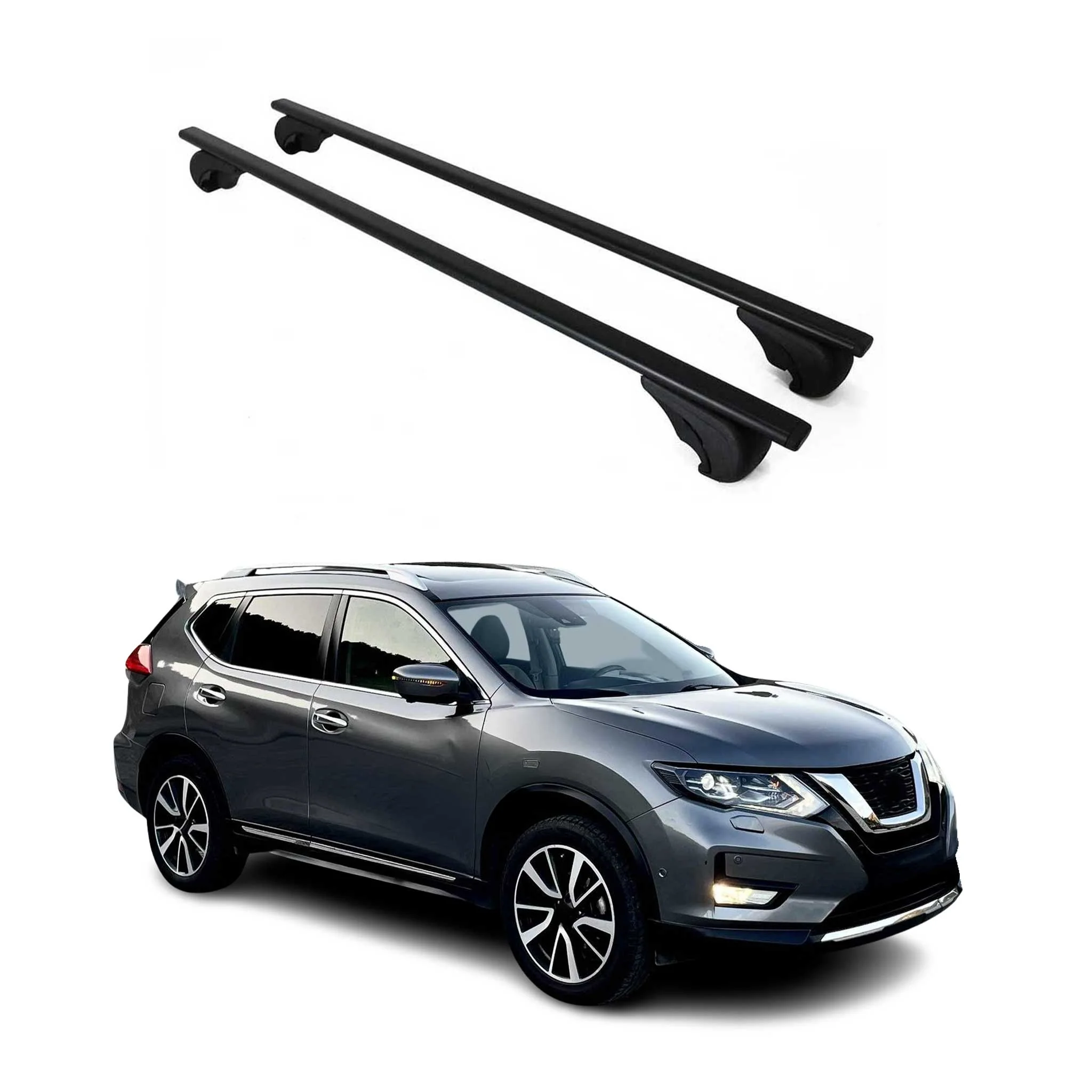 Dachträger Grundtäger für Nissan X-Trail 2013-2021 75kg Metall Schwarz 2 tlg