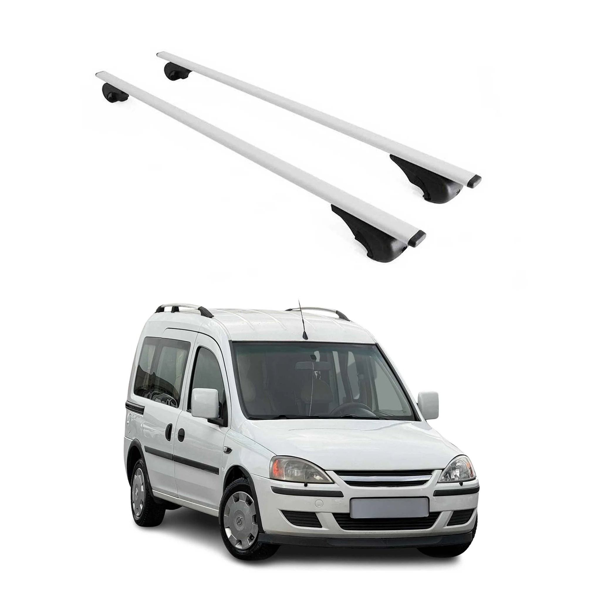 Dachträger Grundtäger für Opel Combo C 2001-2011 75kg Metall Silber 2 tlg