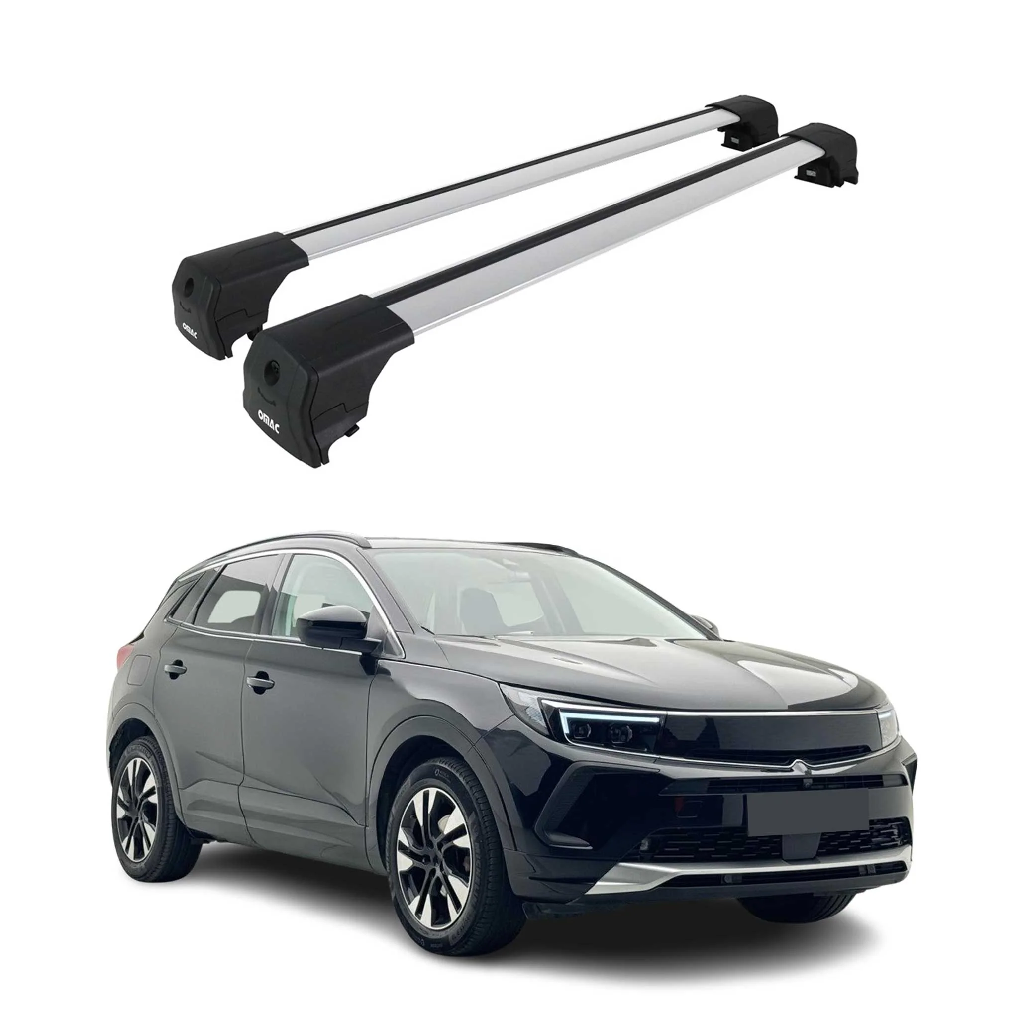Dachträger Grundtäger für Opel Grandland 2017-2024 75kg Aluminium Silber 2 tlg