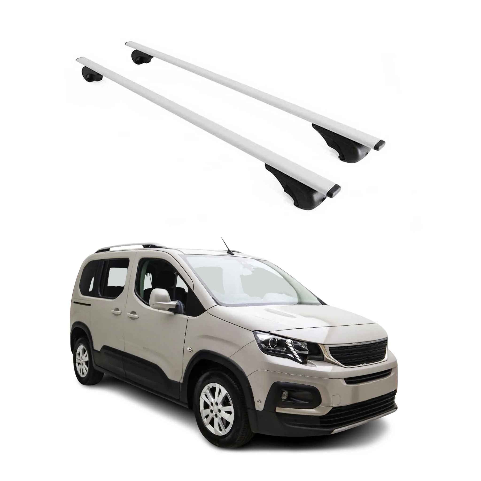 Dachträger Grundtäger für Peugeot Rifter 2018-2026 75kg Metall Silber 2 tlg