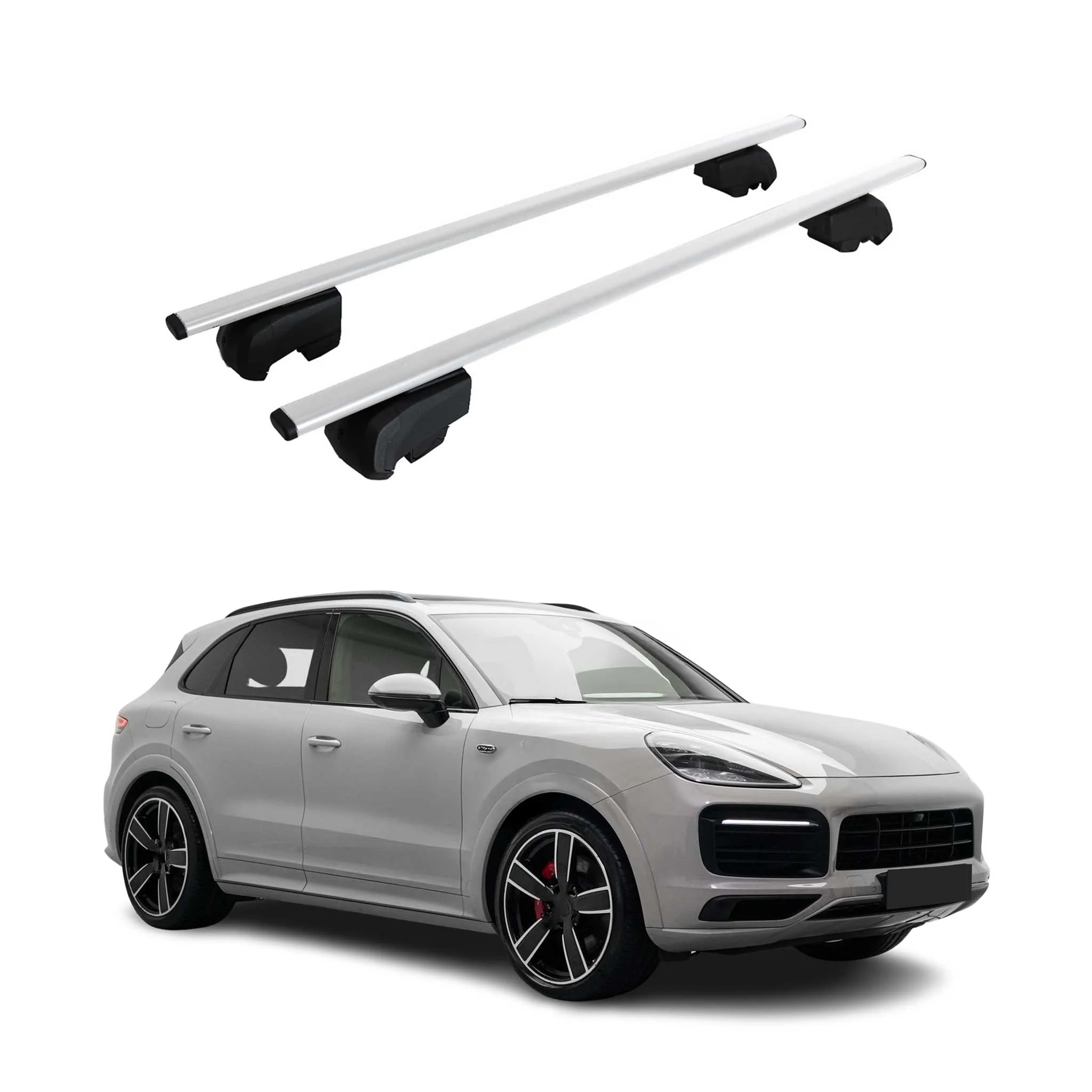 Dachträger Grundtäger für Porsche Cayenne 2019-2026 75kg Metall Silber 2 tlg