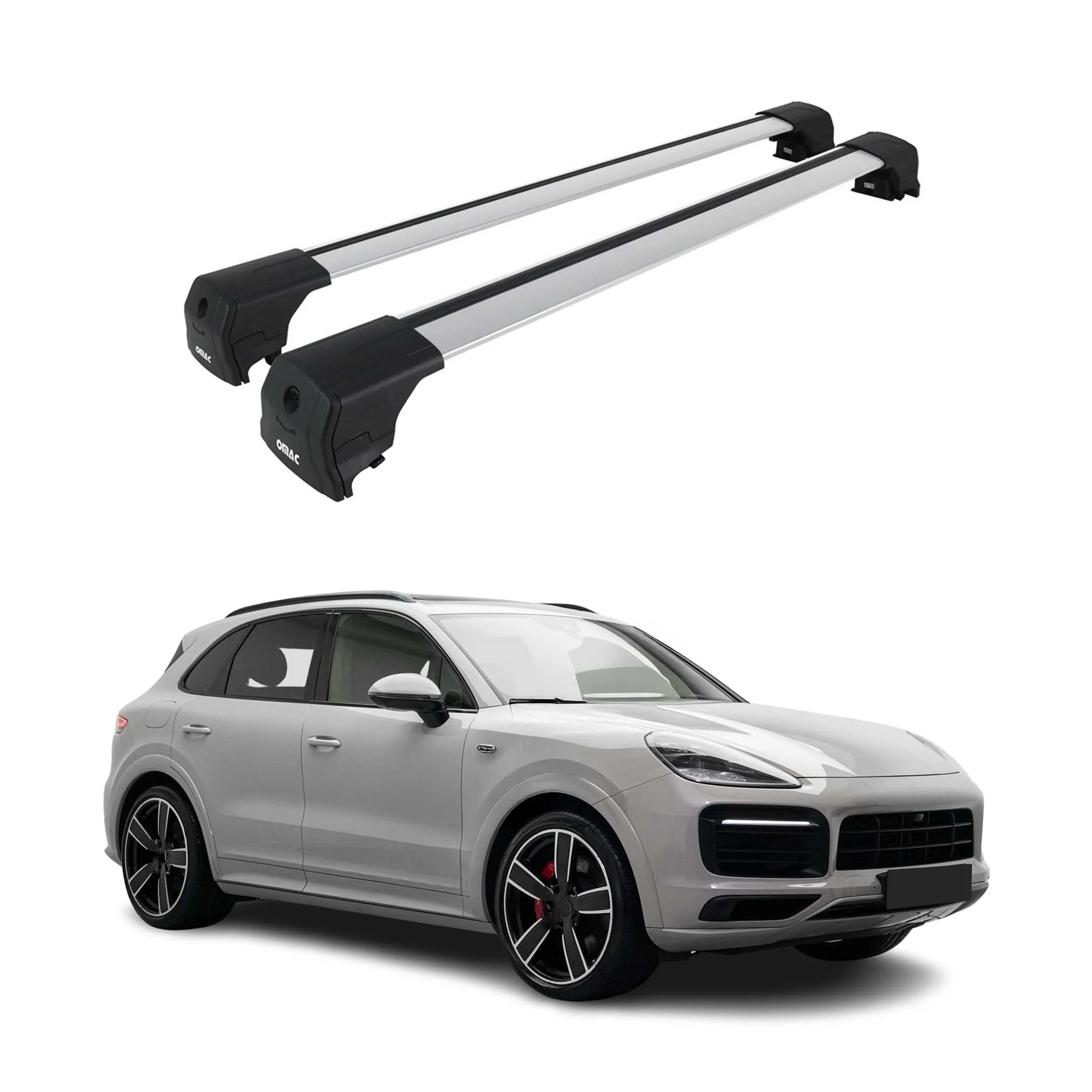 Dachträger Grundtäger für Porsche Macan 2014-2024 75kg Aluminium Silber 2 tlg