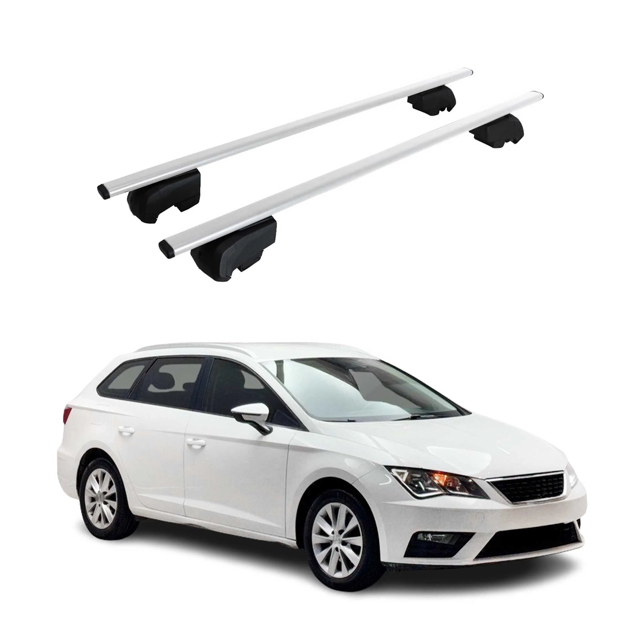 Dachträger Gepäckträger für Seat Leon 2014-2020 Grundträger ABE Metall Silber