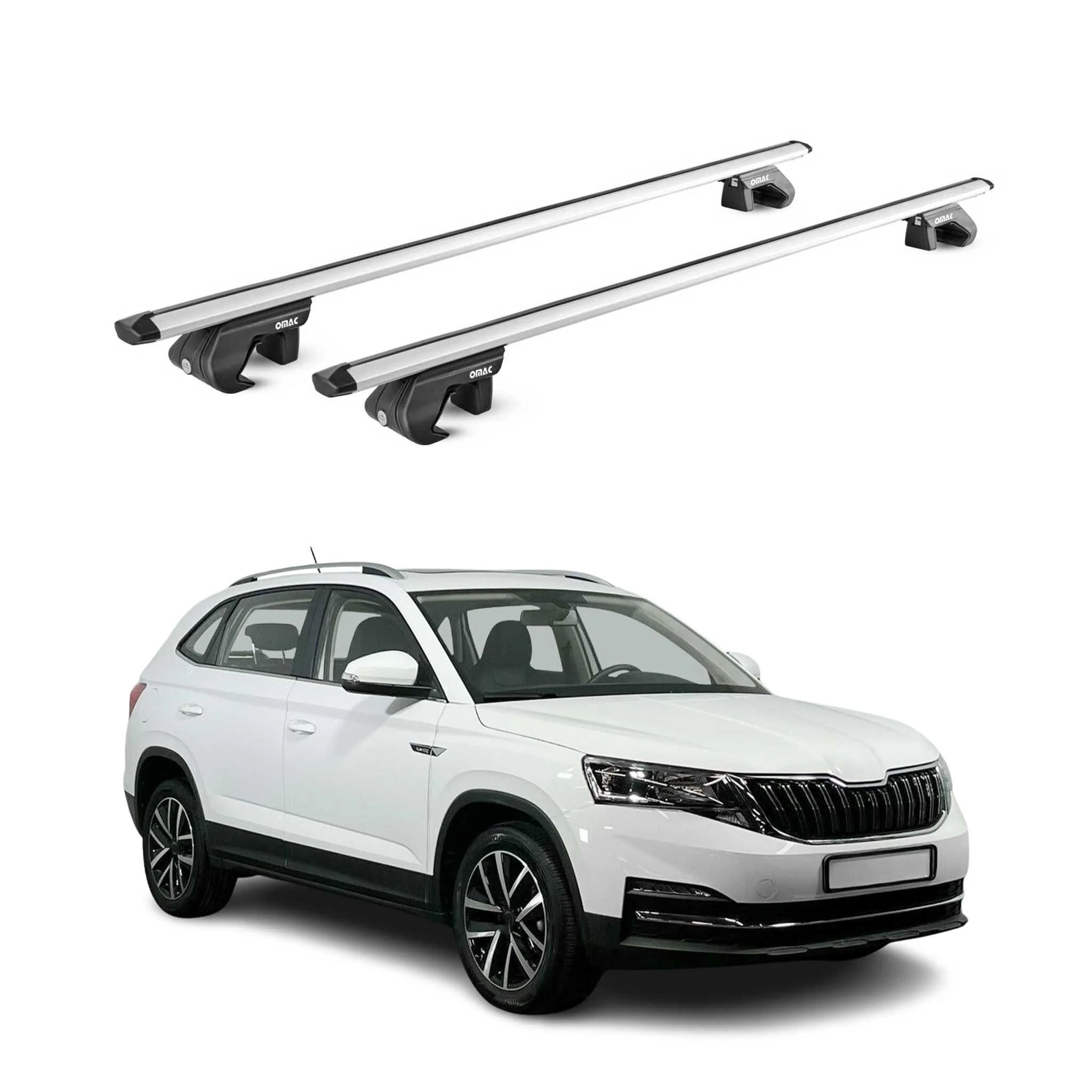 Dachträger Grundtäger für Skoda Kamiq 2019-2026 90kg Aluminium Silber 2 tlg ABE
