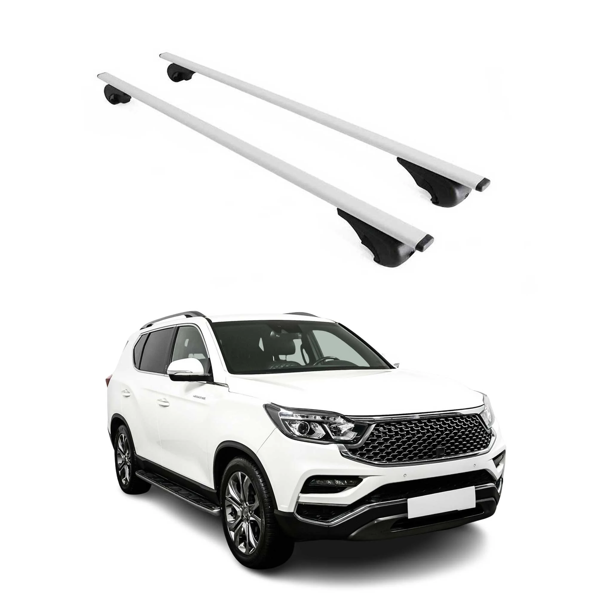 Dachträger Grundtäger für SsangYong Rexton 2017-2026 75kg Metall Silber 2 tlg