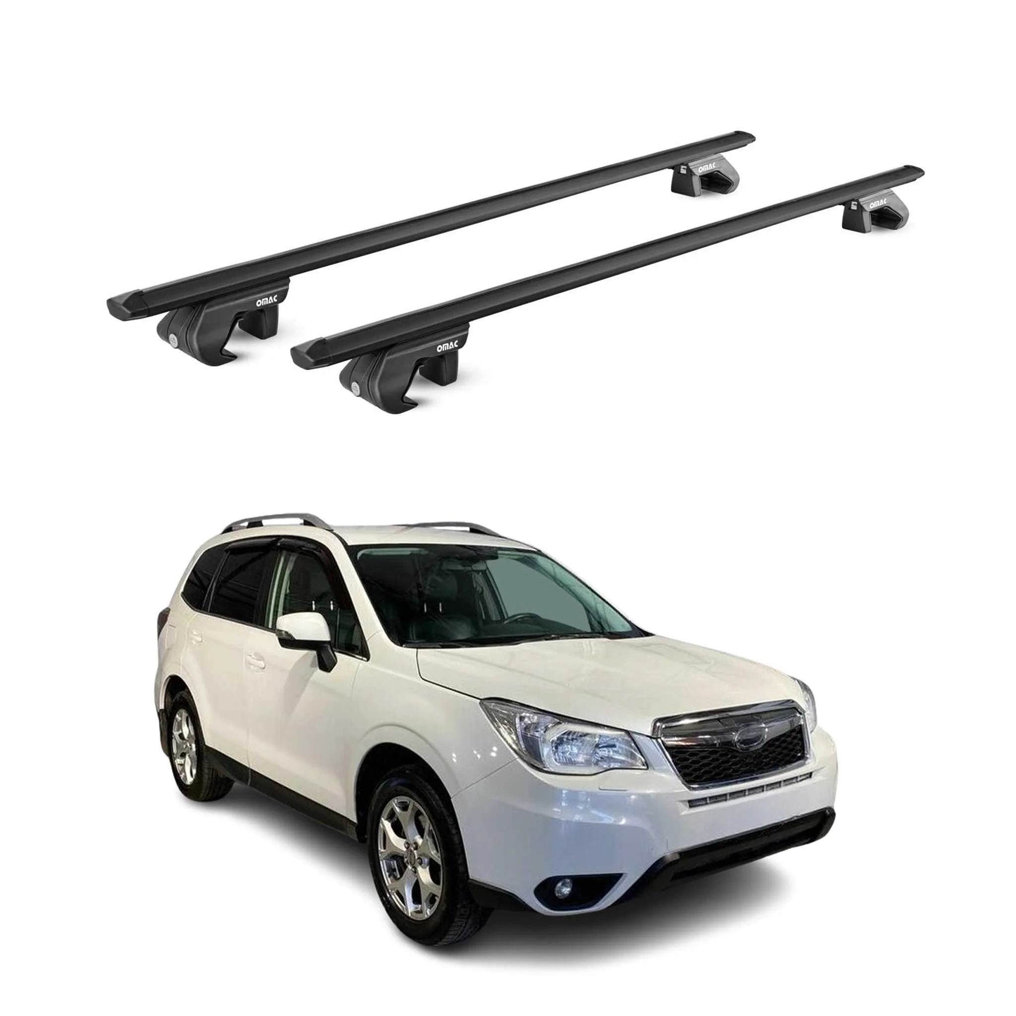 Dachträger Grundtäger für Subaru Forester IV 2013-2018 90kg Alu Schwarz 2x ABE