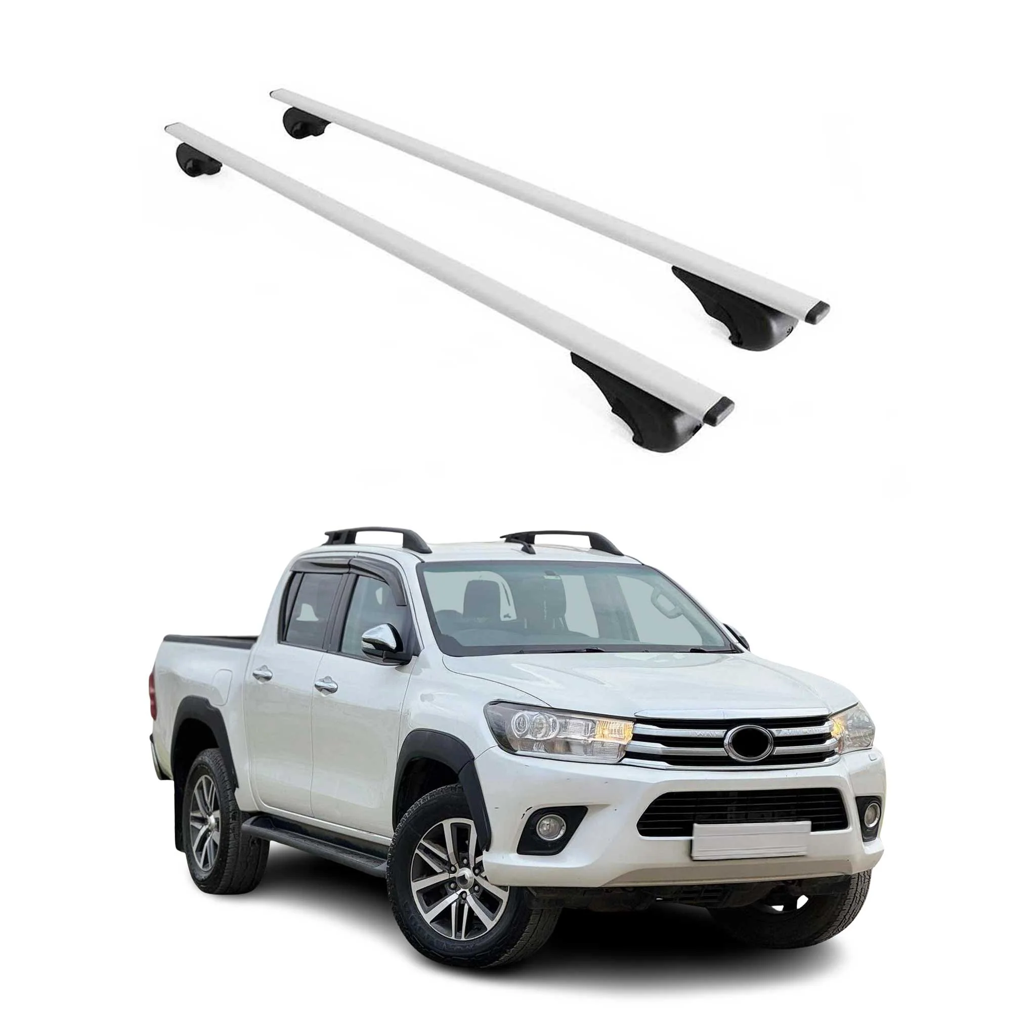 Dachträger Grundtäger für Toyota Hilux 2005-2015 75kg Metall Silber 2 tlg