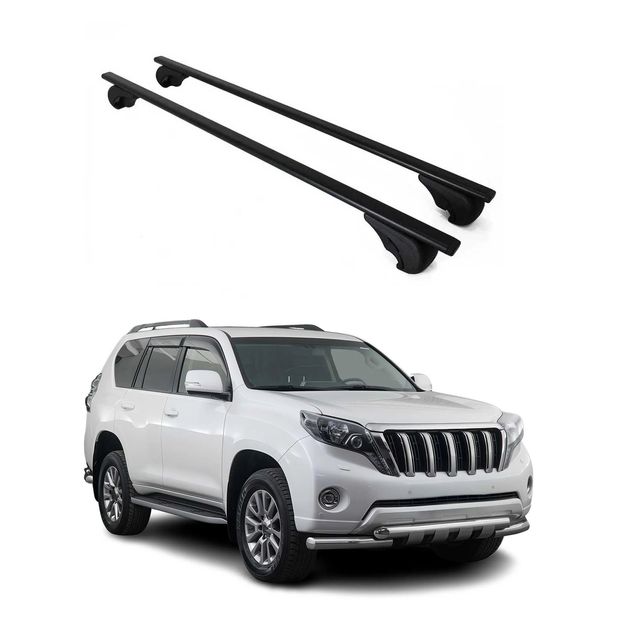 Dachträger Grundtäger für Toyota Land Cruiser 1990-2026 75kg Metall Schwarz 2x
