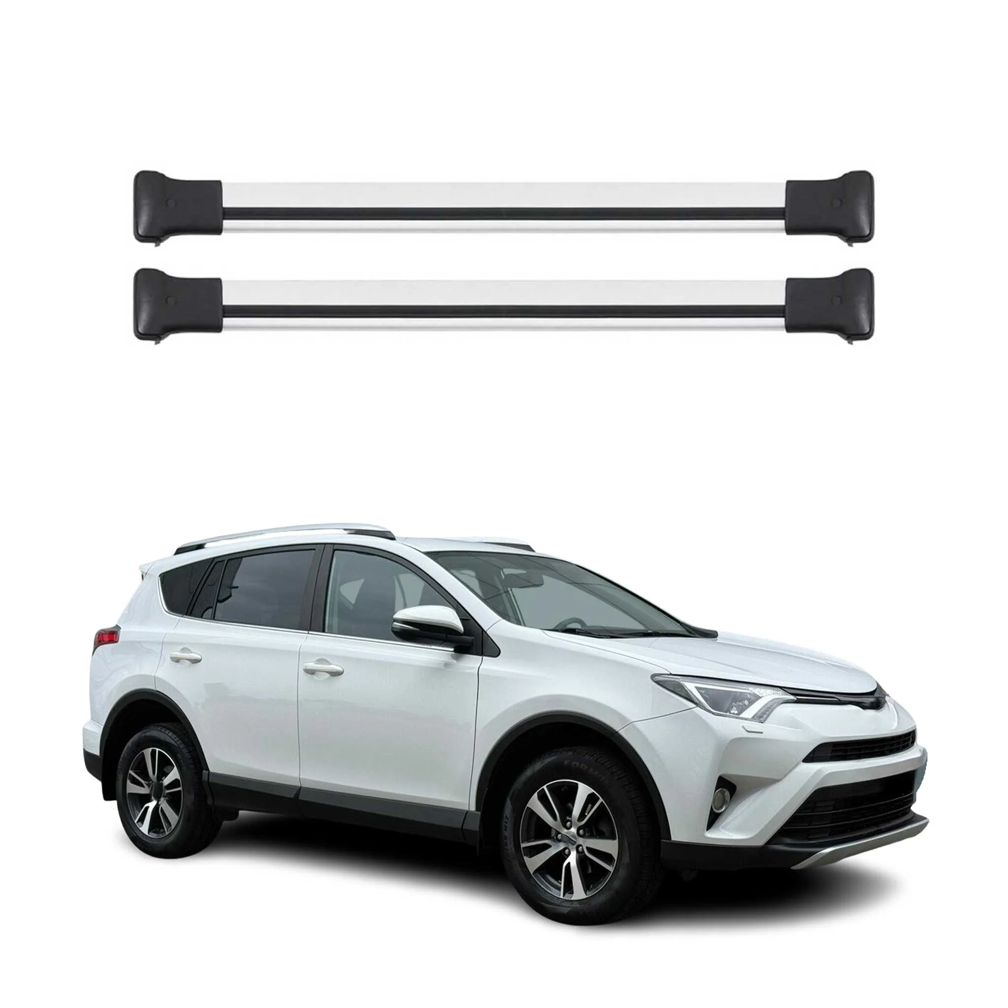 Dachträger Grundtäger für Toyota RAV4 IV V 2012-2025 75kg Aluminium Silber 2 tlg