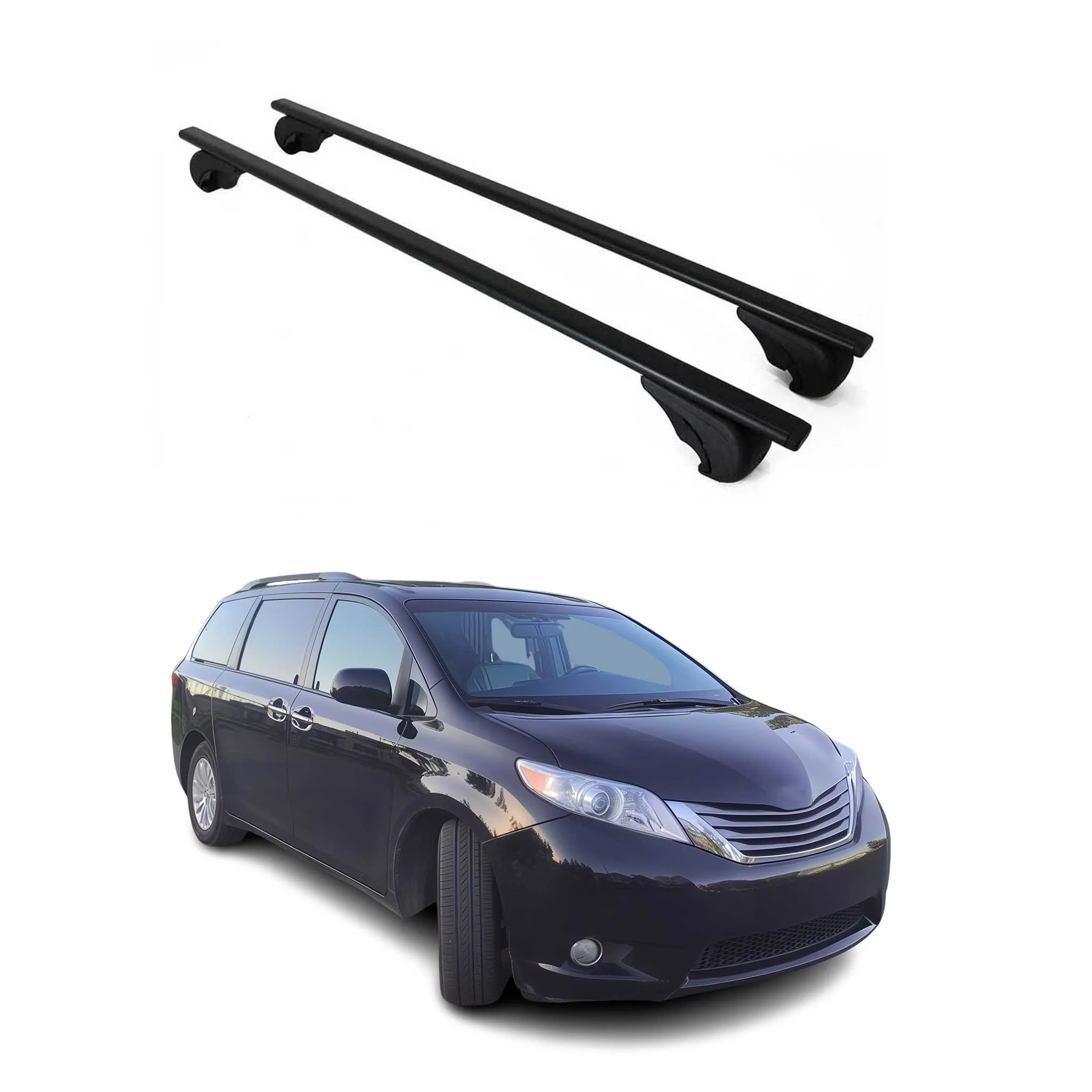 Dachträger Grundtäger für Toyota Sienna 2021-2026 75kg Metall Schwarz 2 tlg