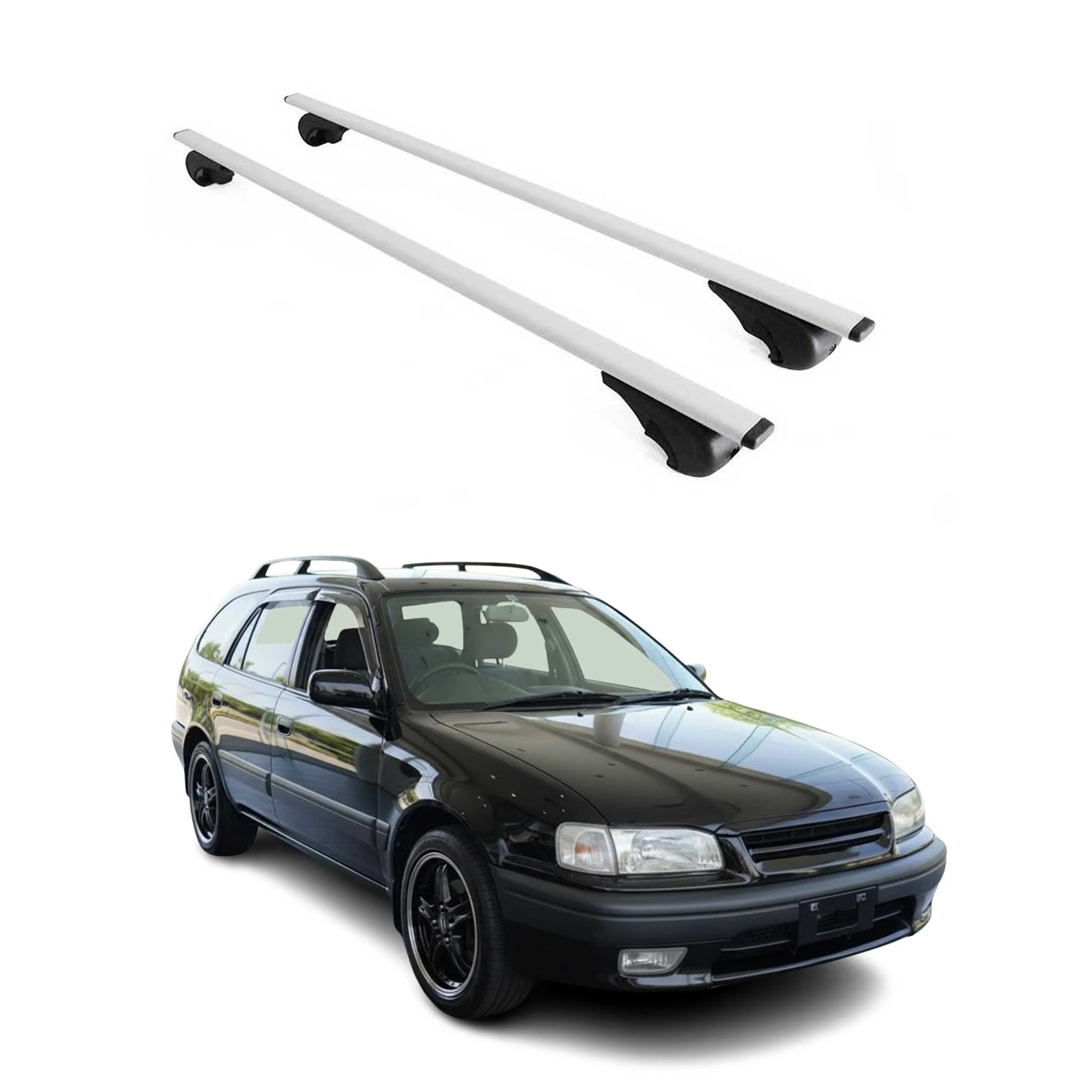 Dachträger Gepäckträger für Toyota Sprinter 1996-2000 Grundträger Metall Grau 2x