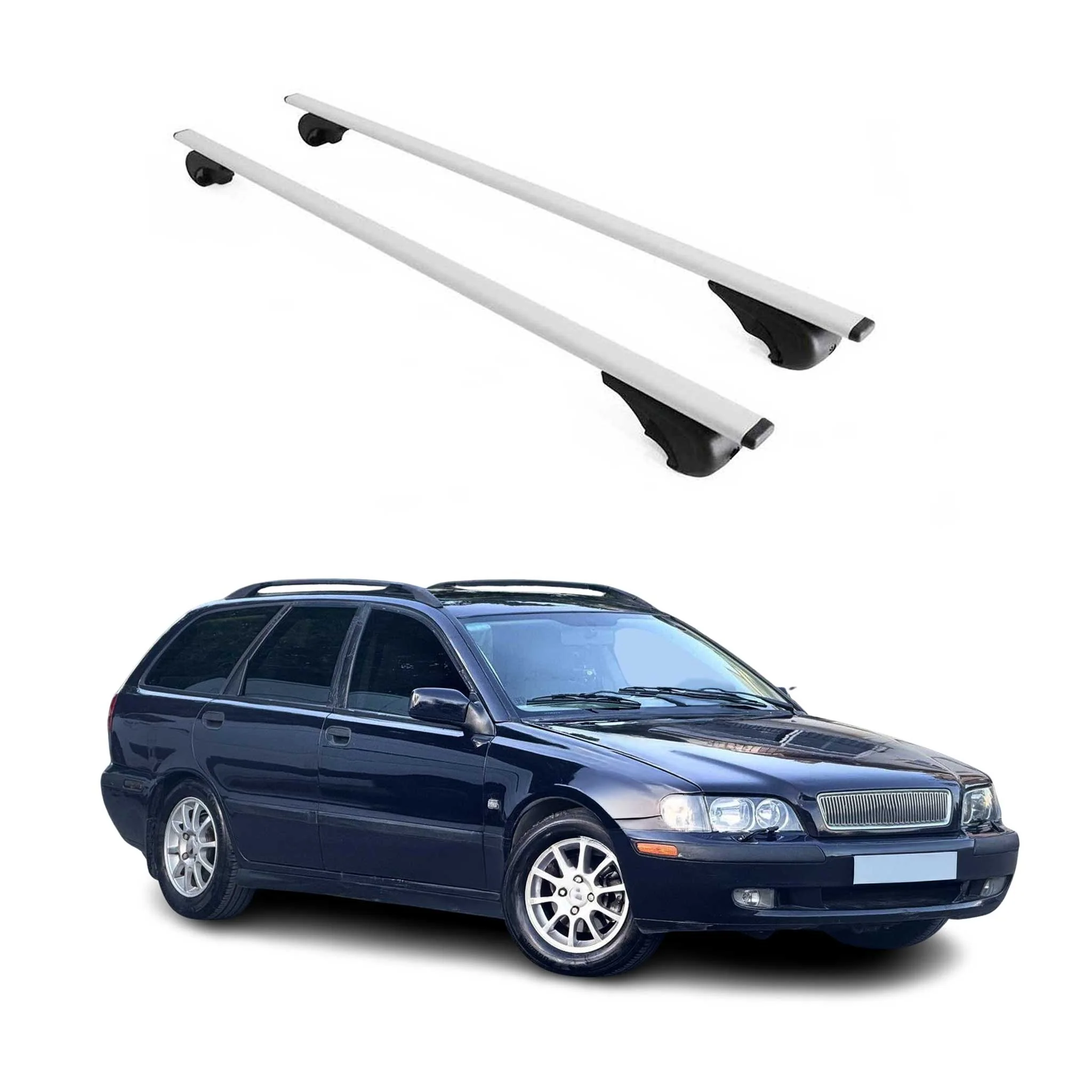 Dachträger Grundtäger für Volvo V40 1995-2004 75kg Metall Silber 2 tlg