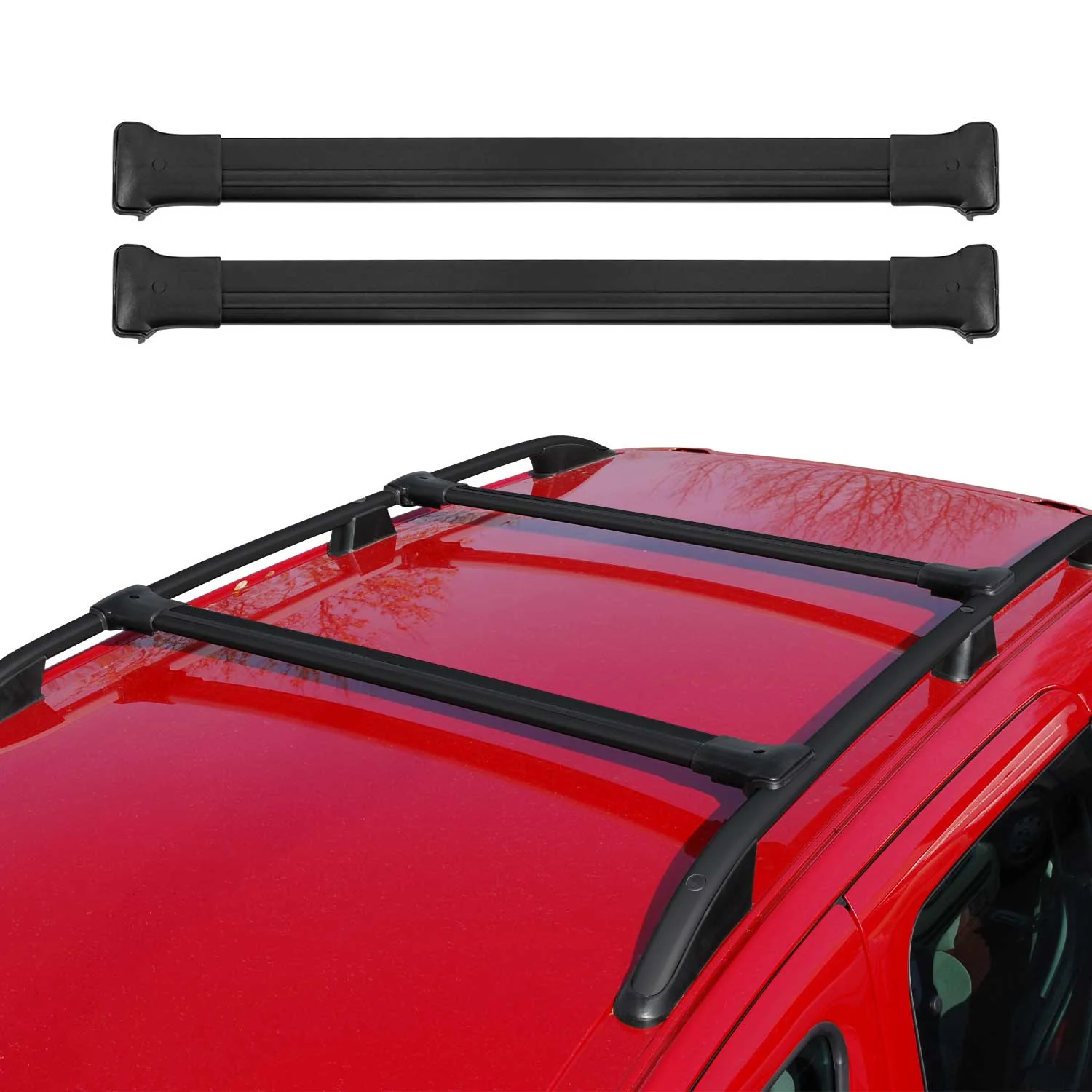 Dachträger Grundtäger für Volvo XC70 mk3 2007-2016 75kg Aluminium Schwarz 2 tlg - Image 2
