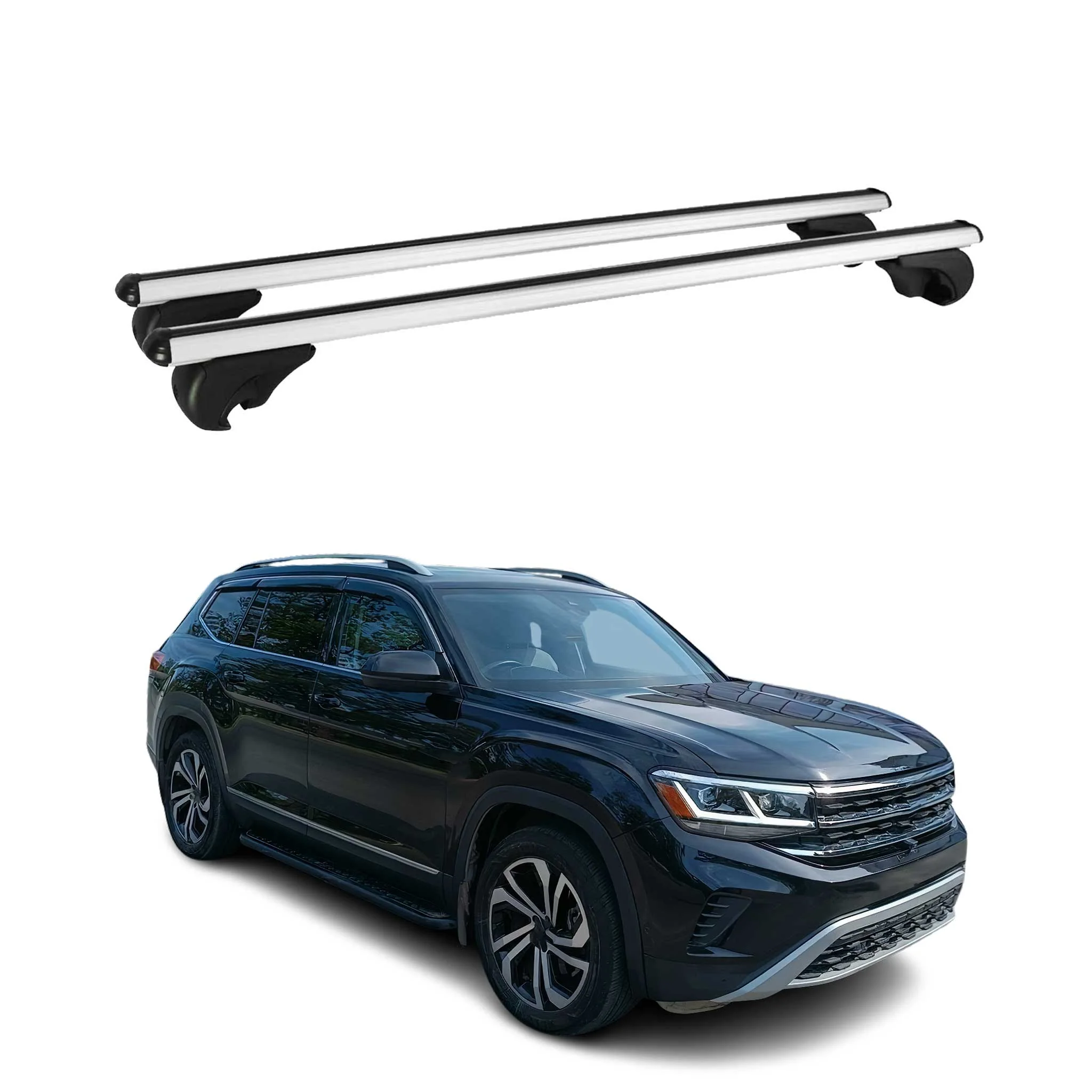 Dachträger Grundtäger für VW Atlas 2017-2026 75kg Alu Silber 2tlg
