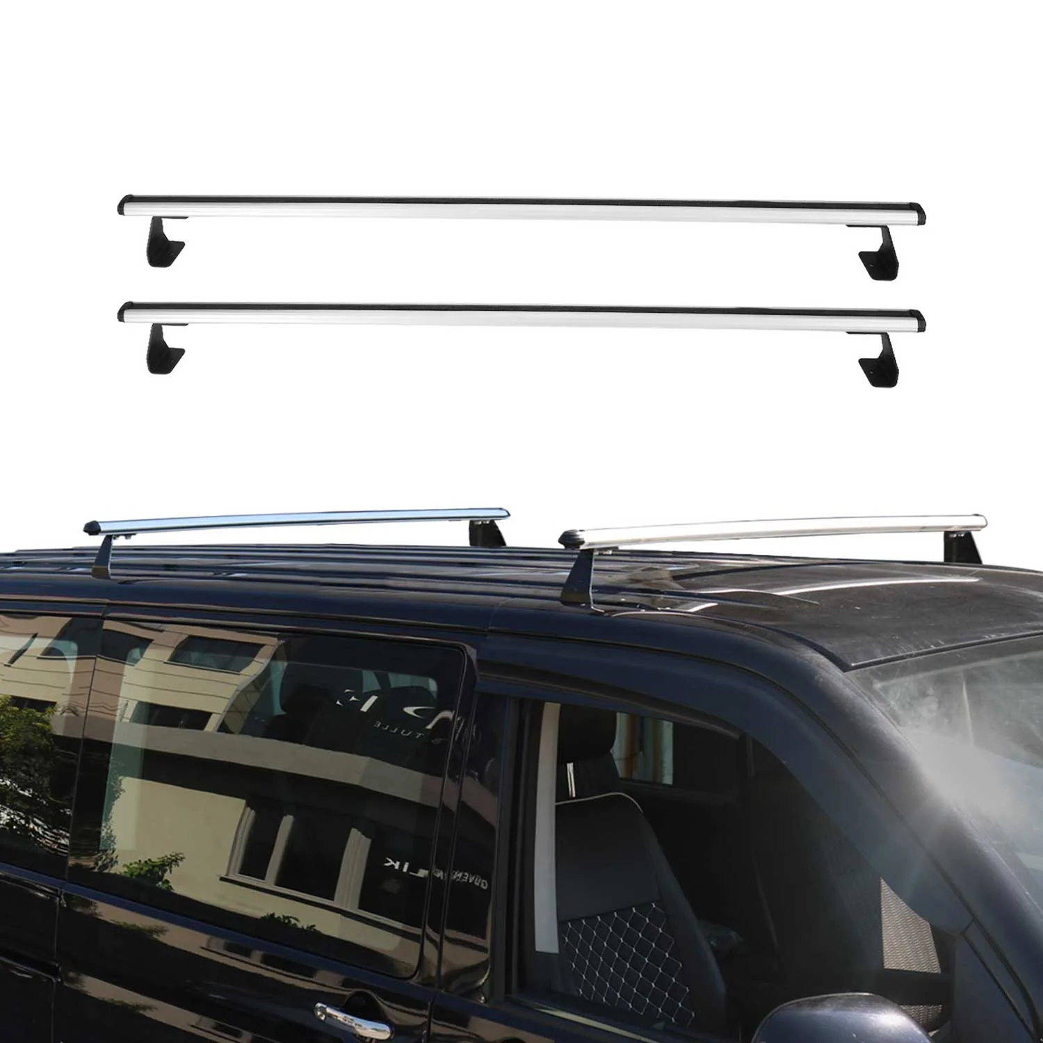 Dachträger Grundtäger für VW T7 Multivan 2021-2026 75kg Aluminium Silber 2x - Image 2