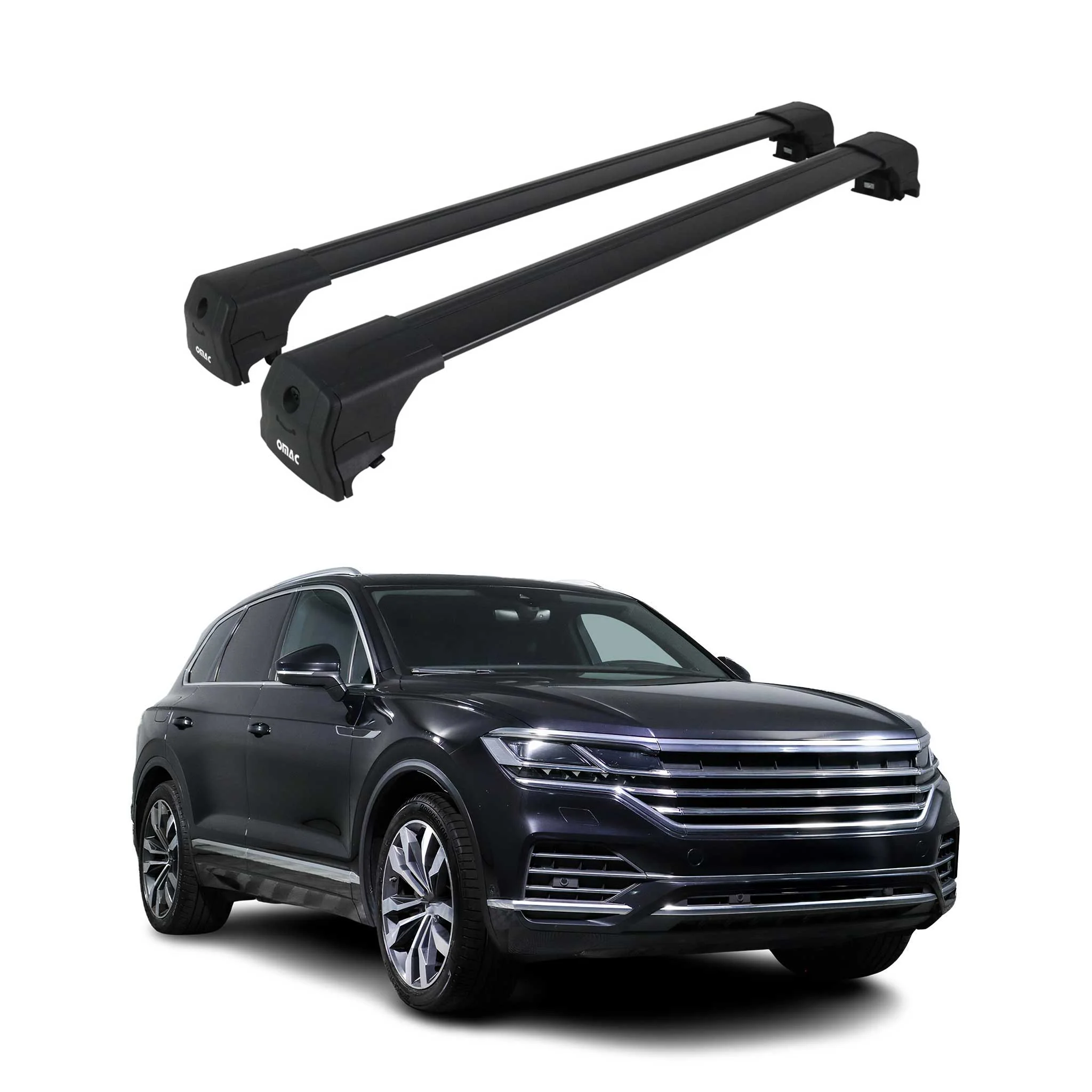 Dachträger Gepäckträger für VW Touareg 2018-2024 ABE Grundträger Alu Schwarz