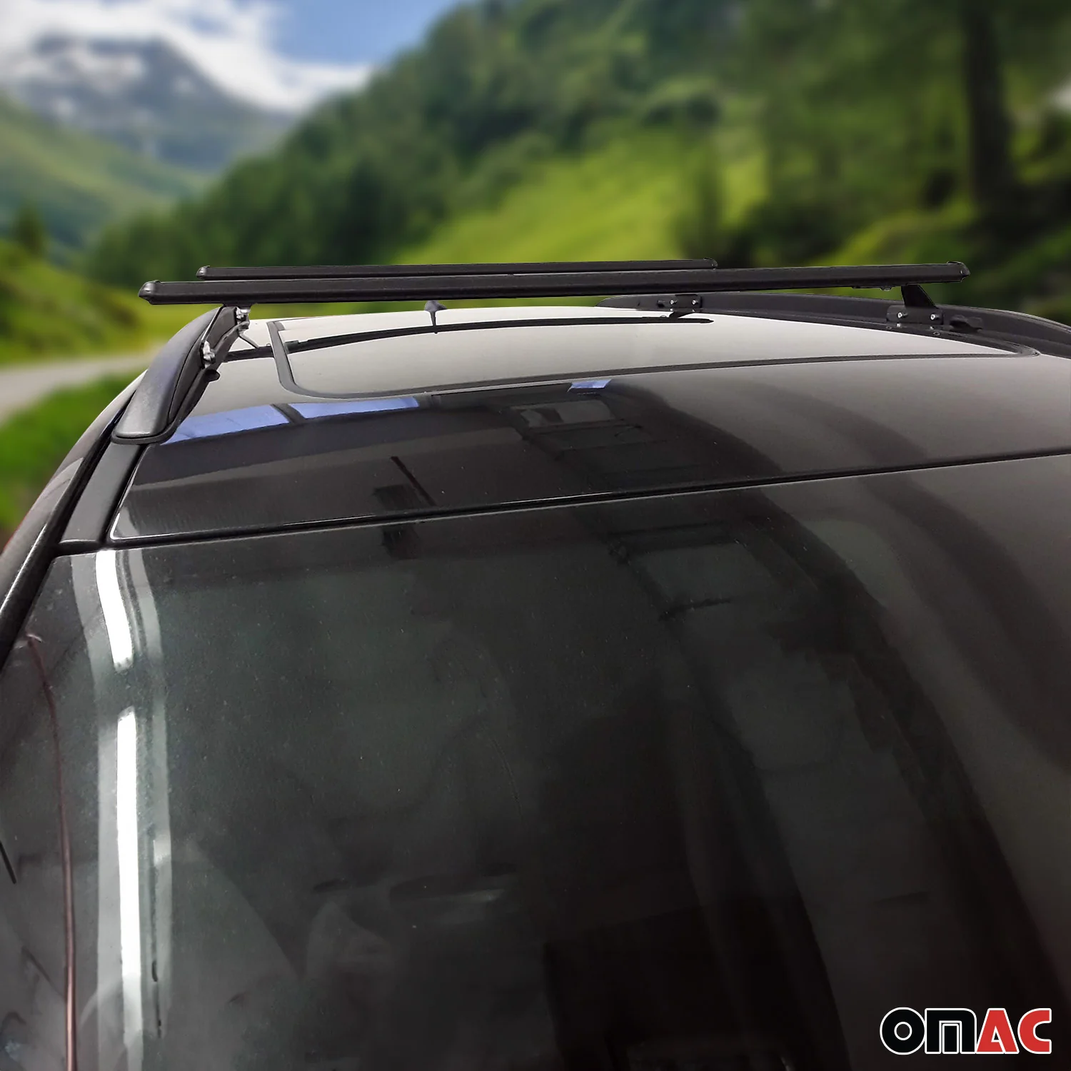 Dachträger Grundtäger für Jeep Compass 2017-2025 75kg Aluminium Schwarz 2 tlg - Image 2