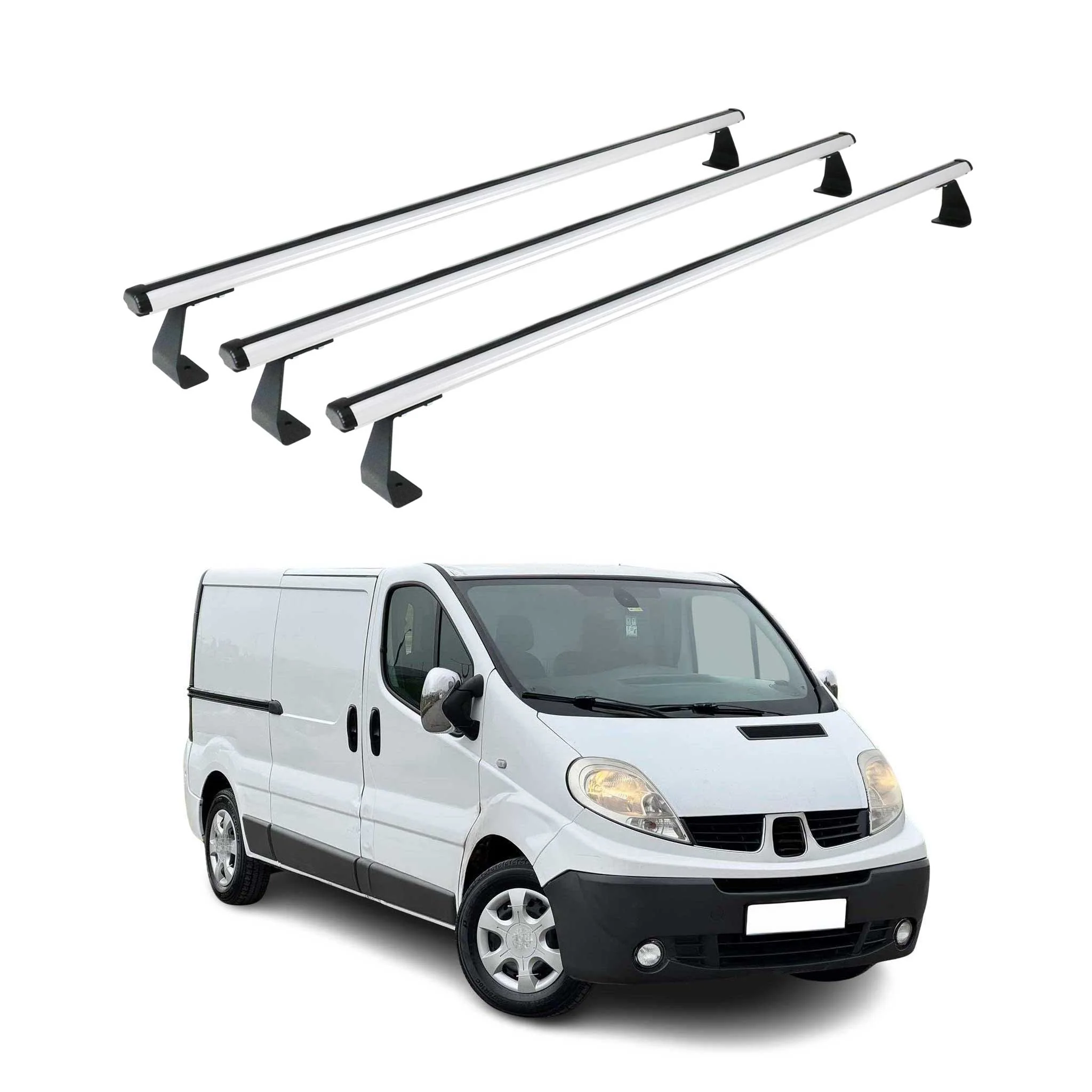 Dachträger Grundtäger für Opel Vivaro A 2001-2014 75kg Aluminium Silber 3 tlg